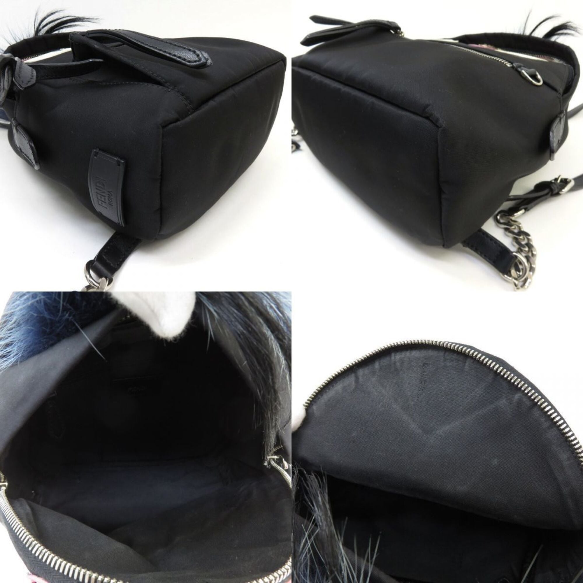 Fendi Black Nylon Leather Backpack (Pre-Owned)