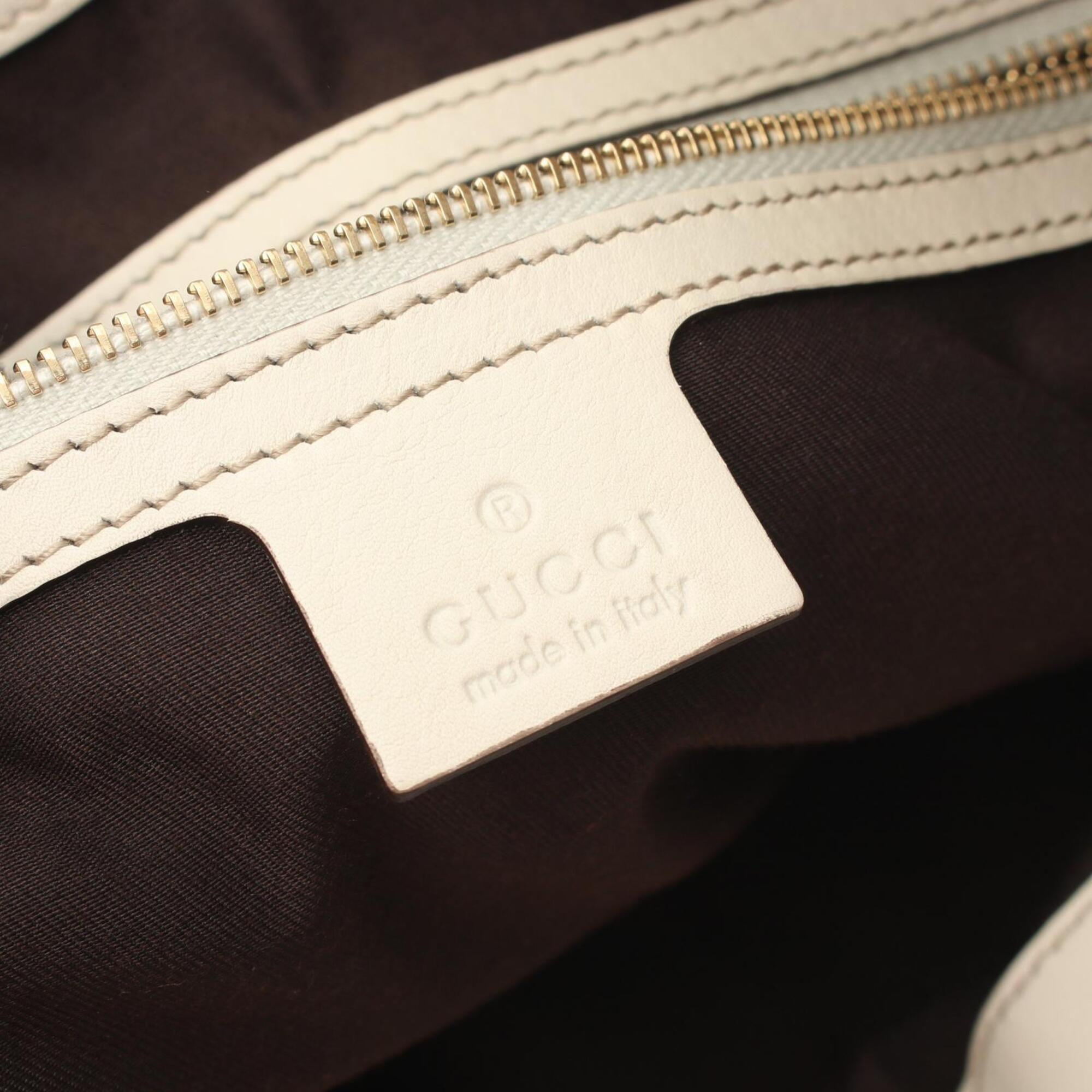 Gucci Bamboo Ivory Leather Handbag (Pre-Owned)