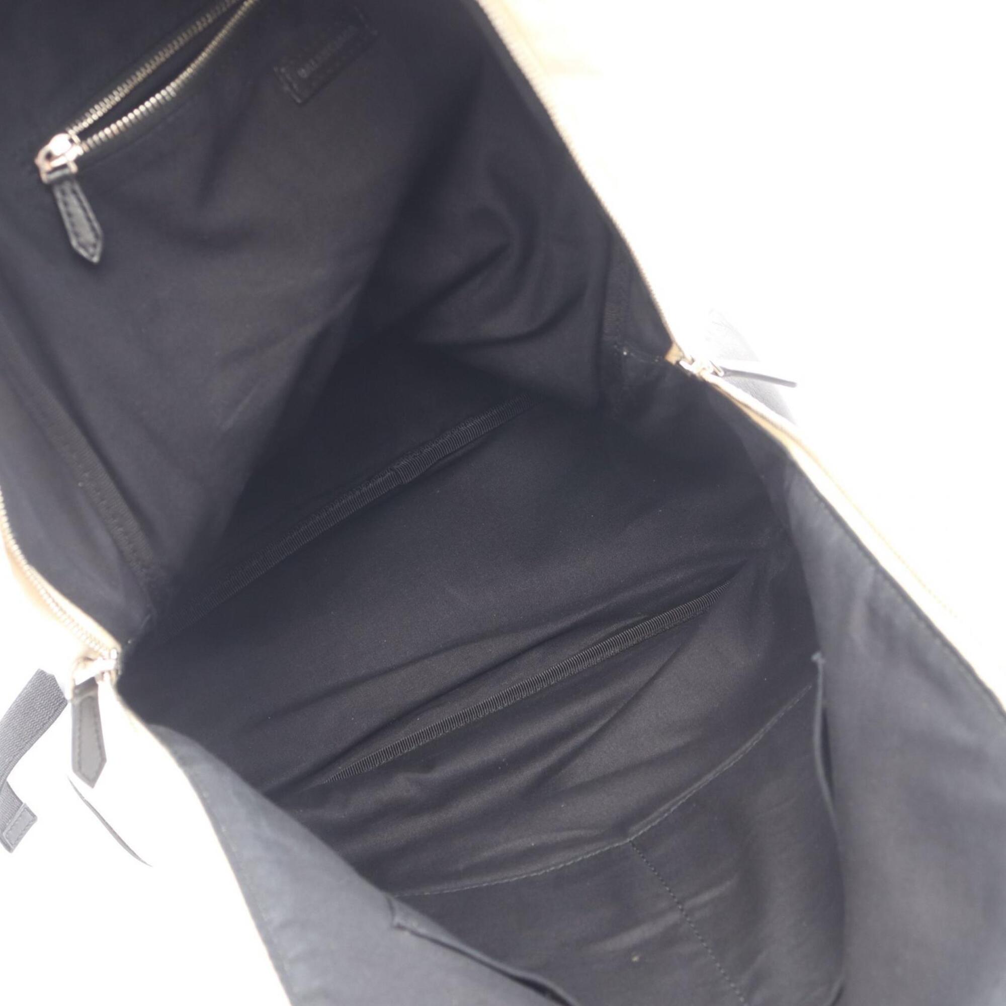Balenciaga Black Ivory Navy Canvas Leather Backpack (Pre-Owned)