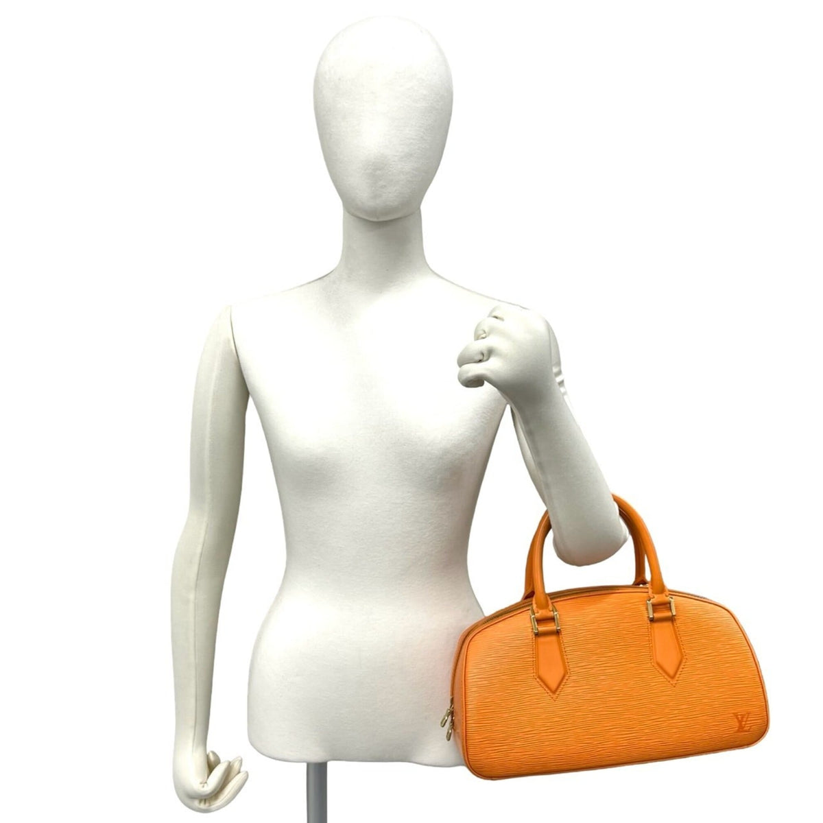 Louis Vuitton Orange Leather Boston Bag Handbag (Pre-Owned)