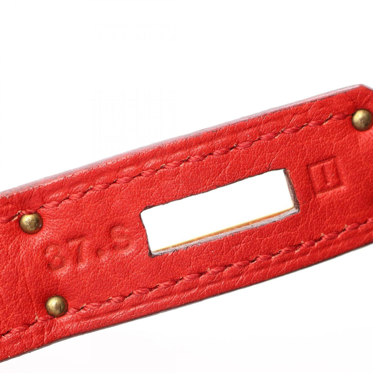 Hermes Red Color Taurillon Clemence Leather Handbag (Pre-Owned)