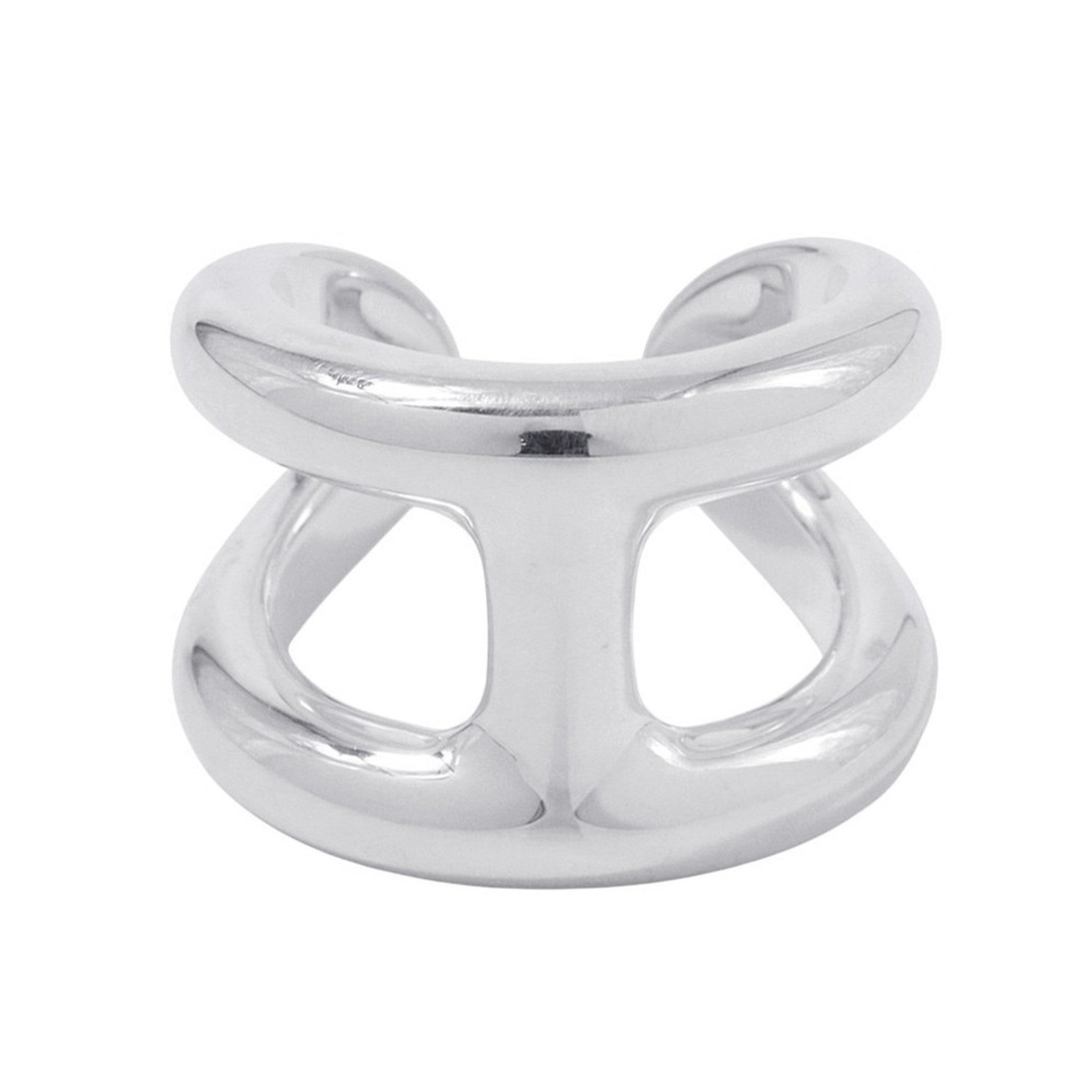 Hermes Silver 925 Band Ring (Pre-Owned)