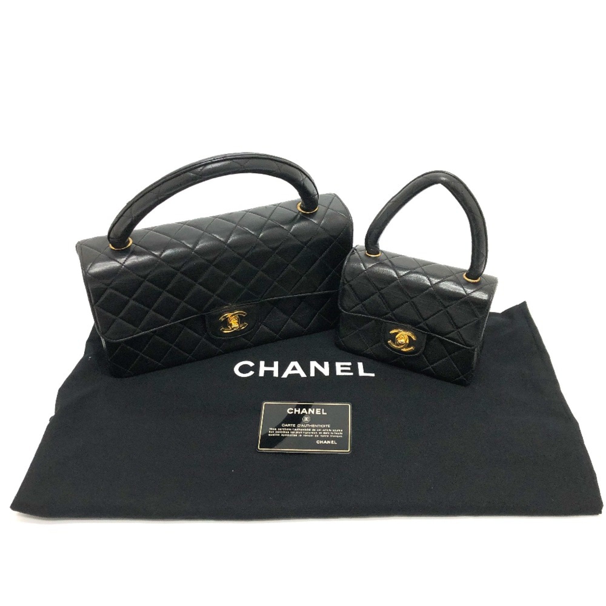 Chanel Black Leather Handbag (Pre-Owned)