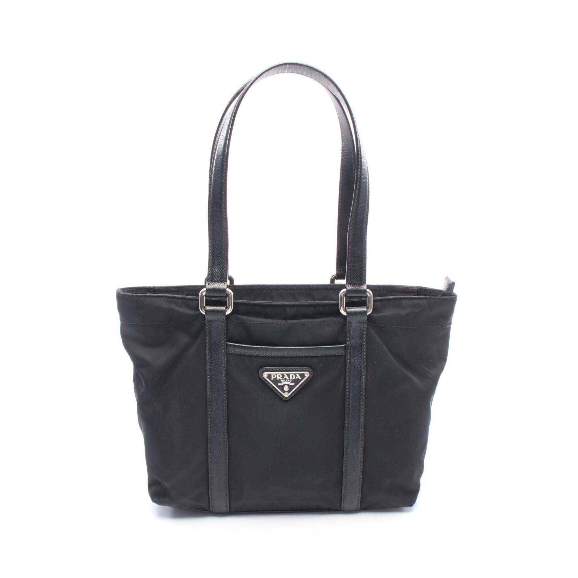 Prada Black Nylon Saffiano Handbag Tote Bag (Pre-Owned)