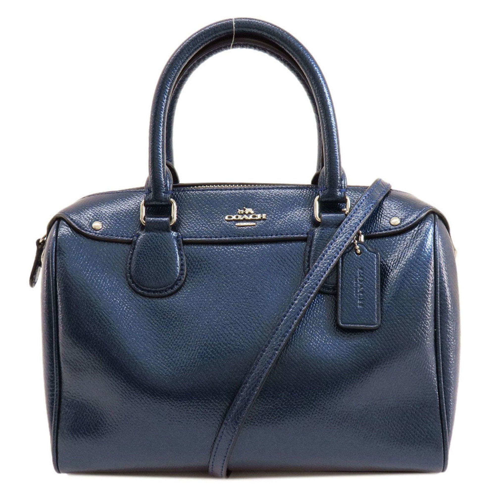 Coach Blue Metallic Leather Handbag (Pre-Owned)