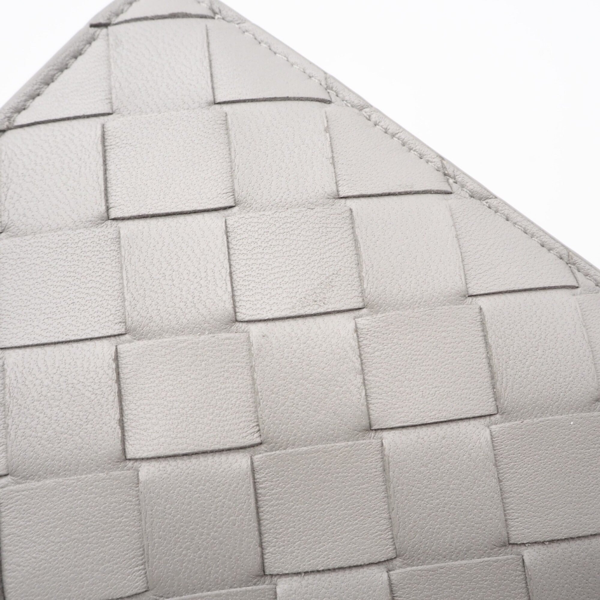 Bottega Veneta Intrecciato Gray Leather Wallet (Bi-Fold) (Pre-Owned)