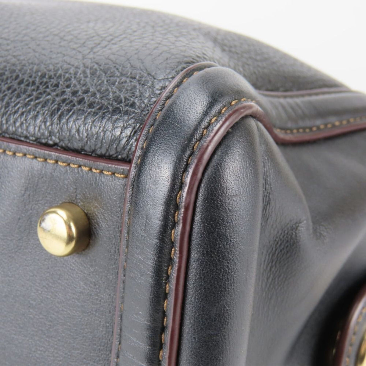 Coach Black Dark Brown Leather Handbag (Pre-Owned)