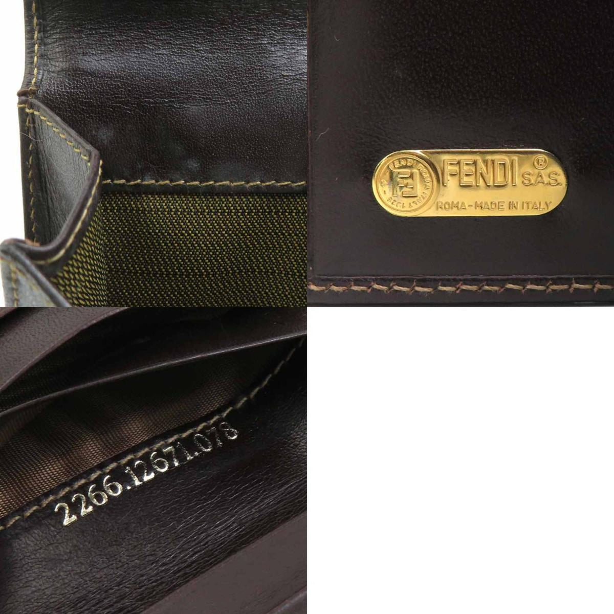 Fendi Brown Canvas Leather Wallet (Bi-Fold) (Pre-Owned)