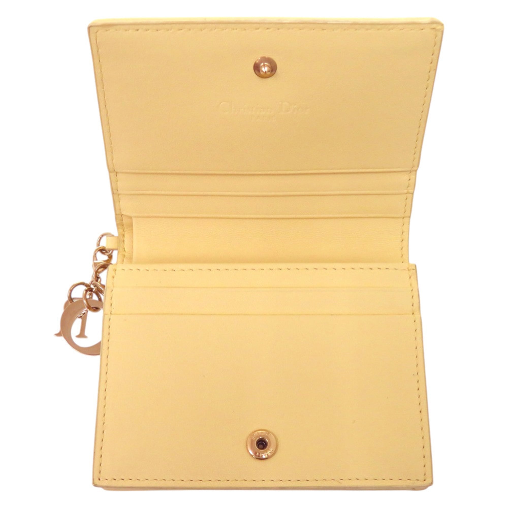 Christian Dior Yellow Leather Wallet (Bi-Fold) (Pre-Owned)