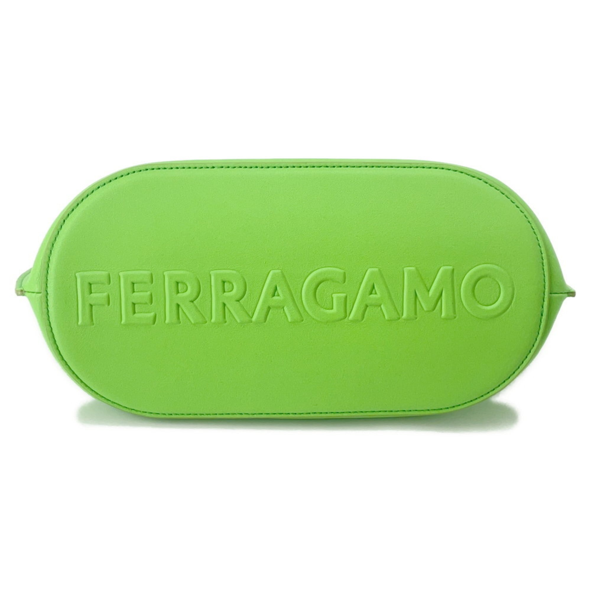 Salvatore Ferragamo Light Green Leather Clutch Bag (Pre-Owned)