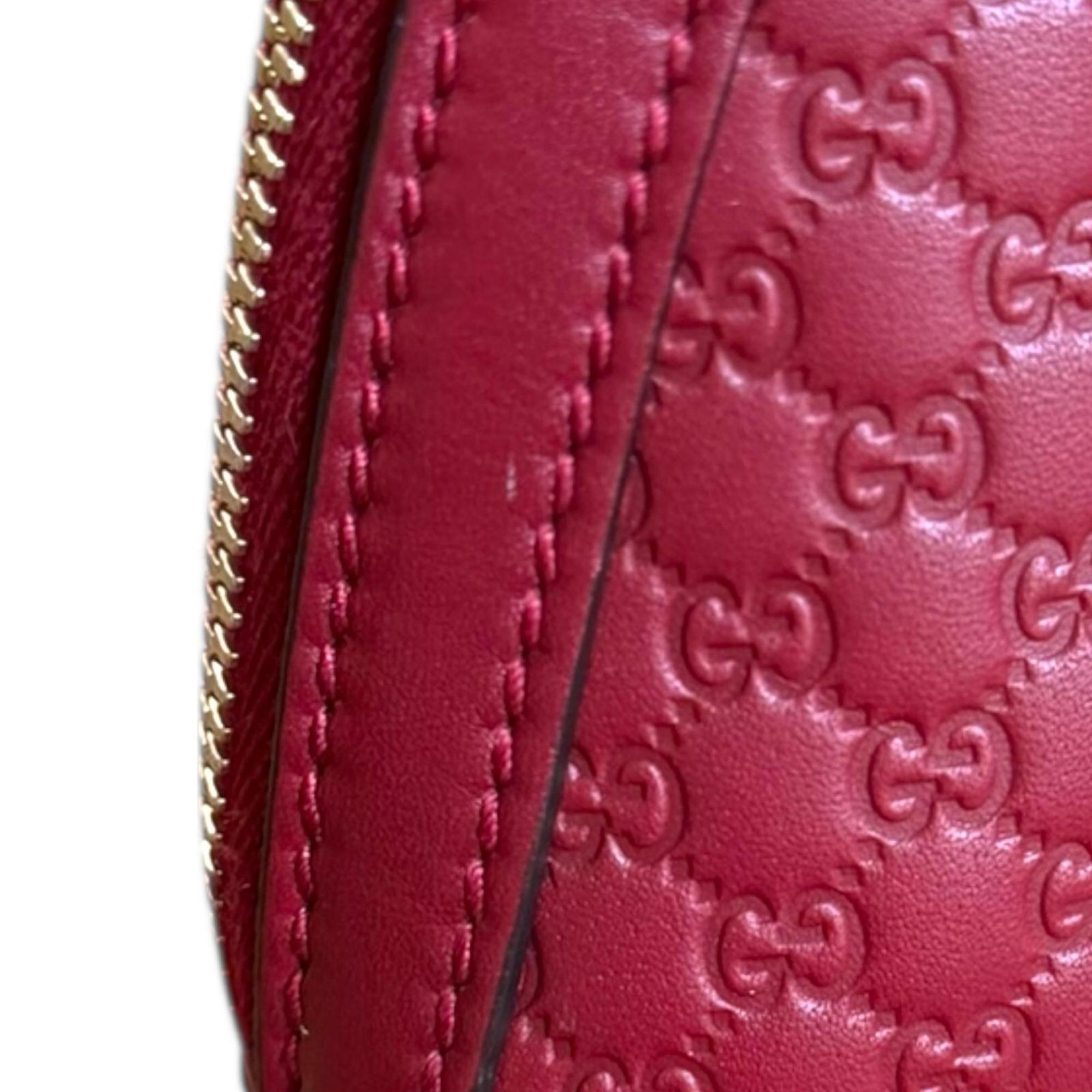 Gucci Red Color Leather Handbag Shoulder Bag (Pre-Owned)