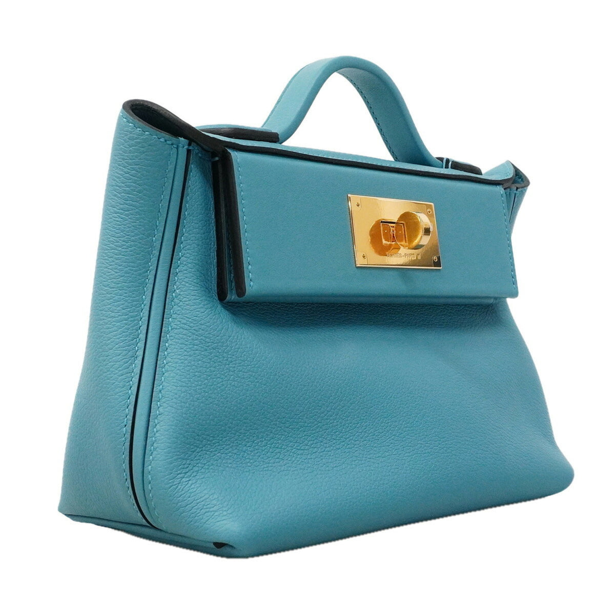 Hermes Blue Swift Leather Handbag (Pre-Owned)