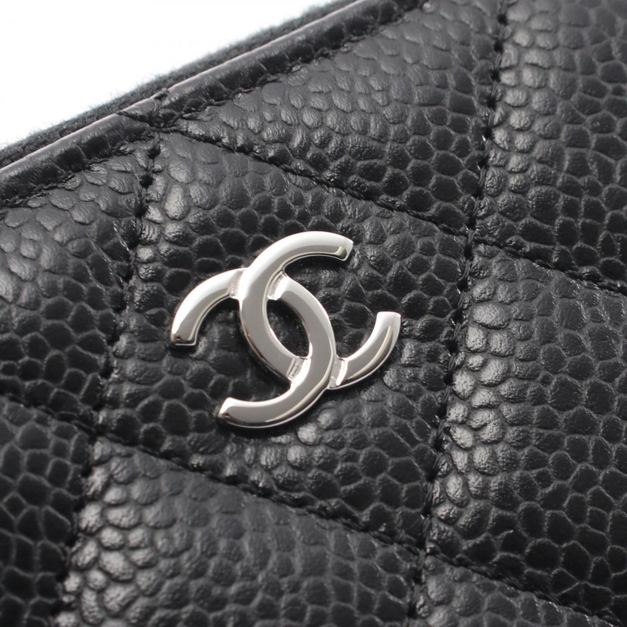 Chanel Black Grained Calfskin Coin Purse/Coin Case (Pre-Owned)