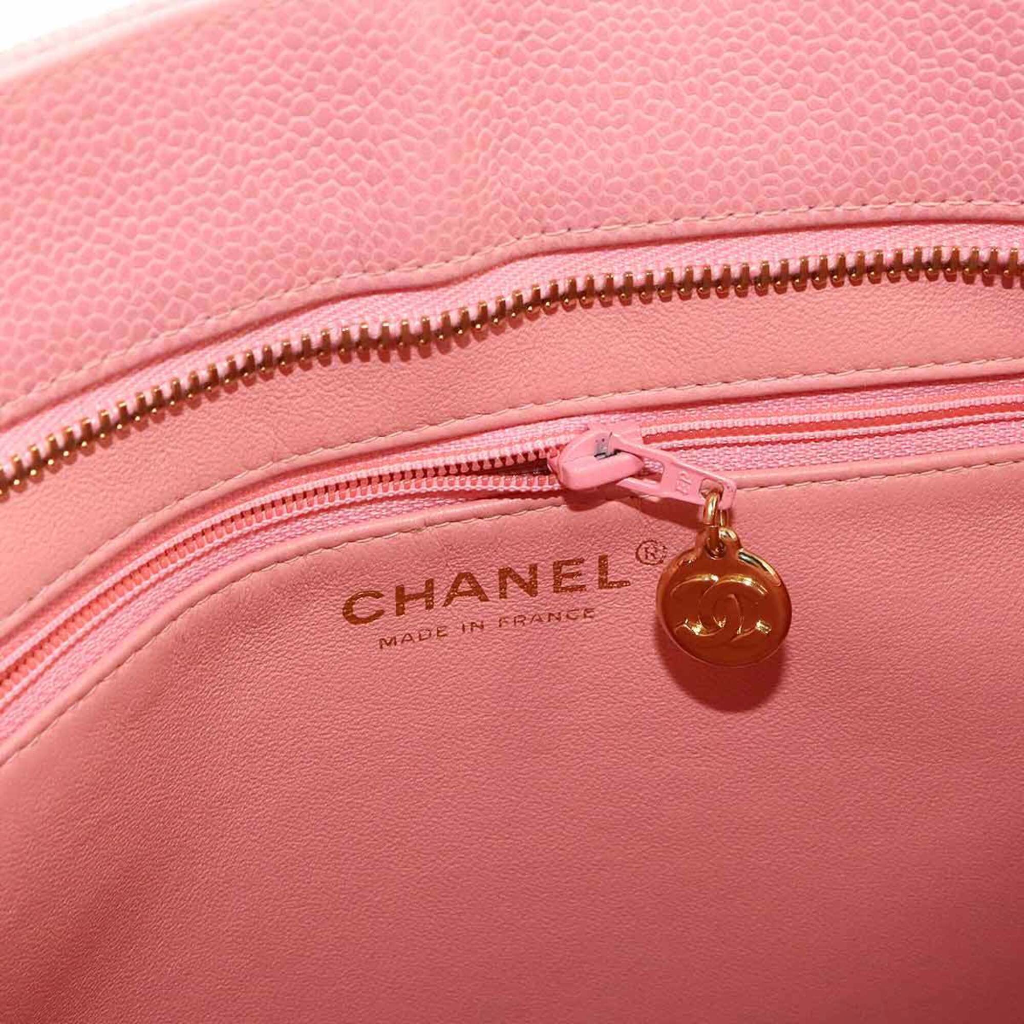 Chanel Pink Grained Calfskin Handbag Tote Bag (Pre-Owned)
