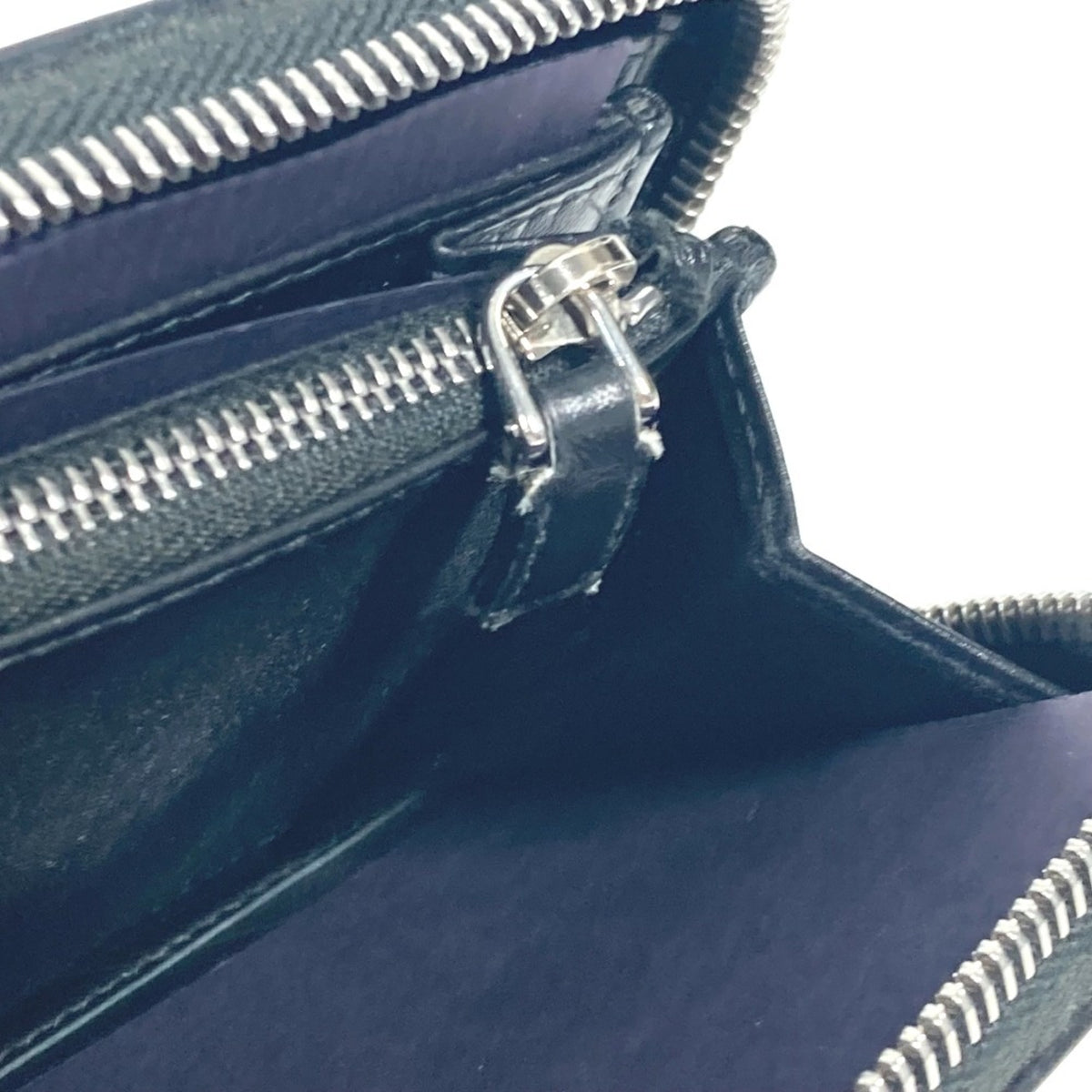 Prada Black Blue Leather Long Wallet (Bi-Fold) (Pre-Owned)