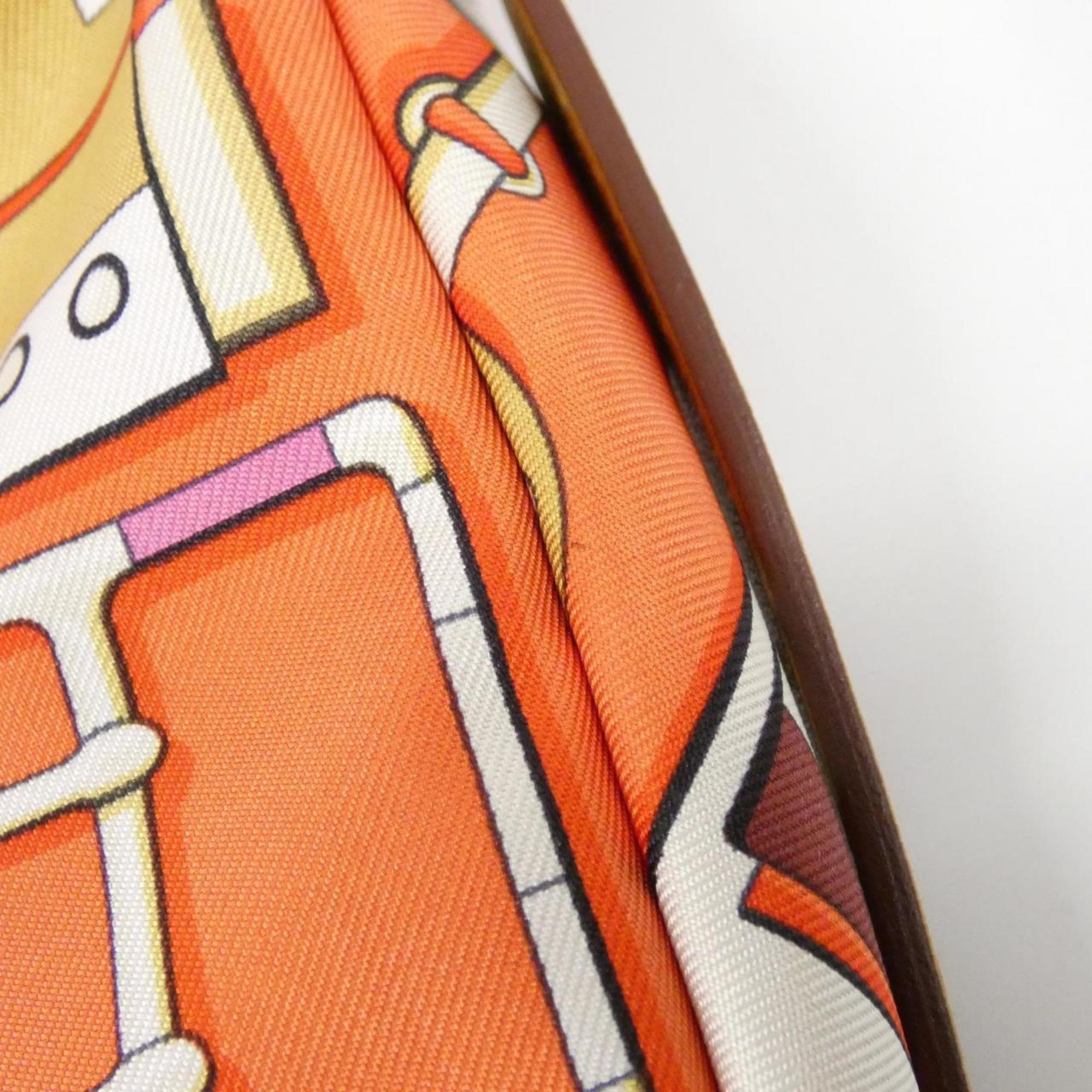 Hermes Orange Poppy Silk Swift Leather Pouch (Pre-Owned)