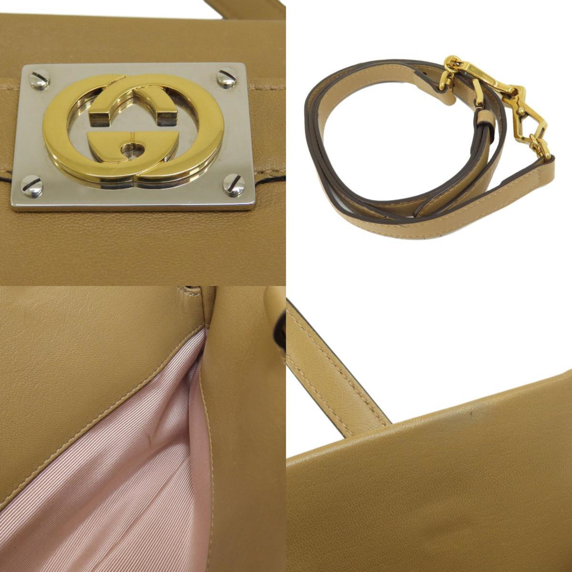 Gucci Beige Leather Handbag (Pre-Owned)
