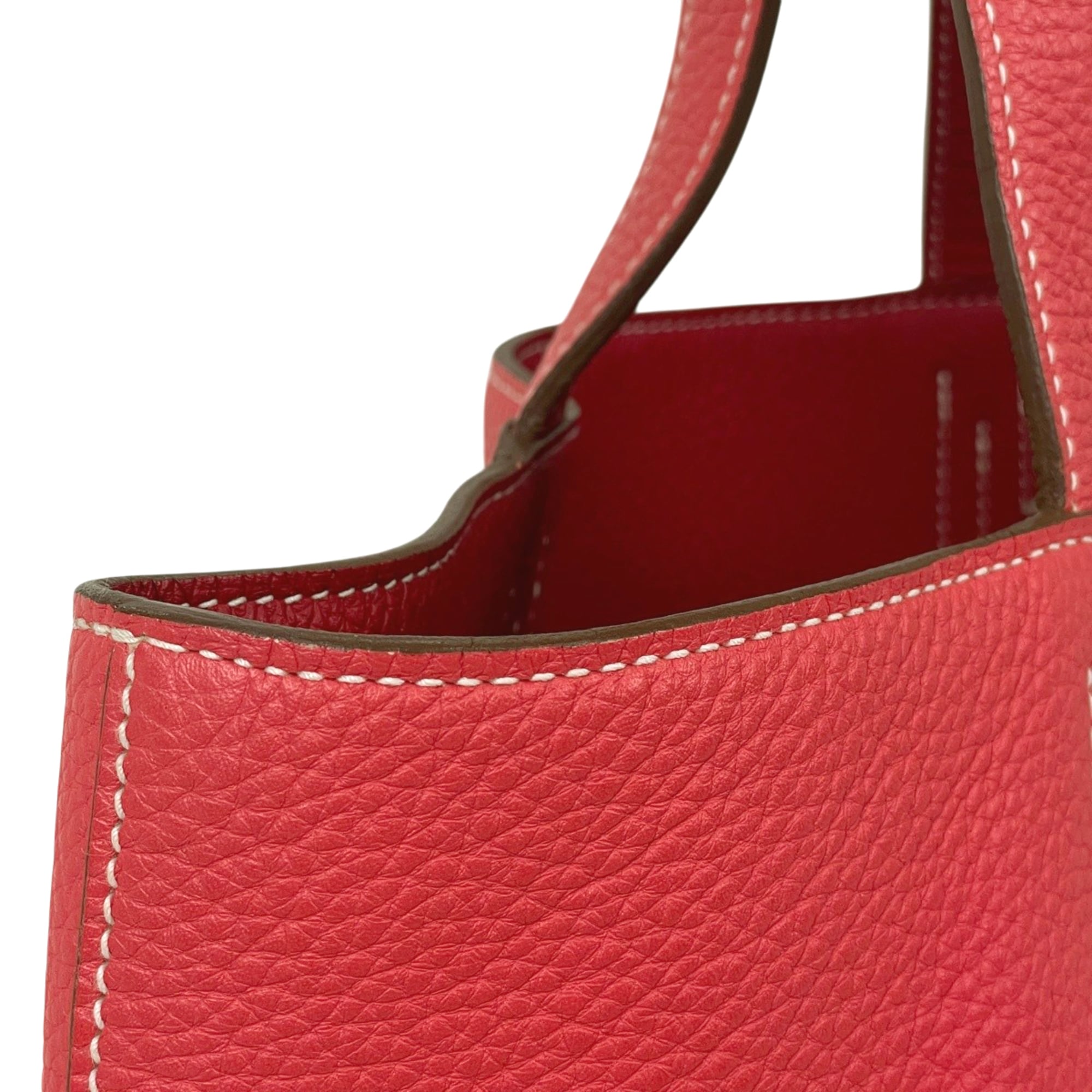 Hermes Rose Jaipur Ruby Taurillon Clemence Leather Shoulder Bag Tote Bag (Pre-Owned)