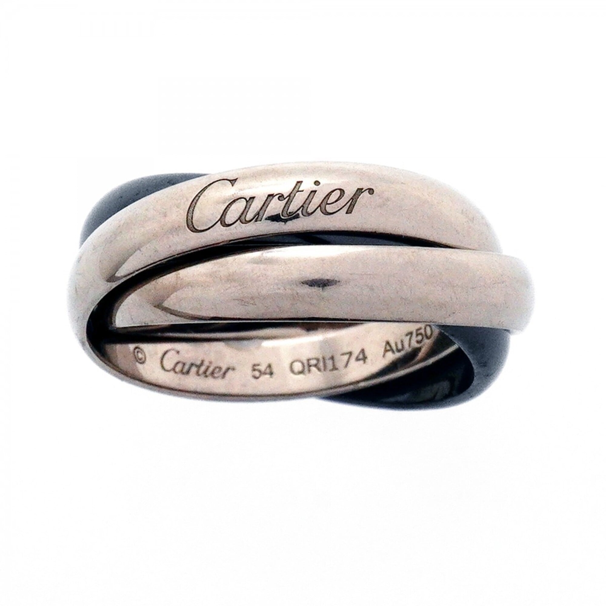 Cartier Black White Gold (18K) Ceramic Band Ring (Pre-Owned)