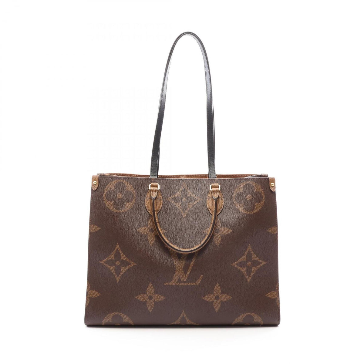 Louis Vuitton Brown Coated Canvas Leather Handbag Shoulder Bag Tote Bag (Pre-Owned)