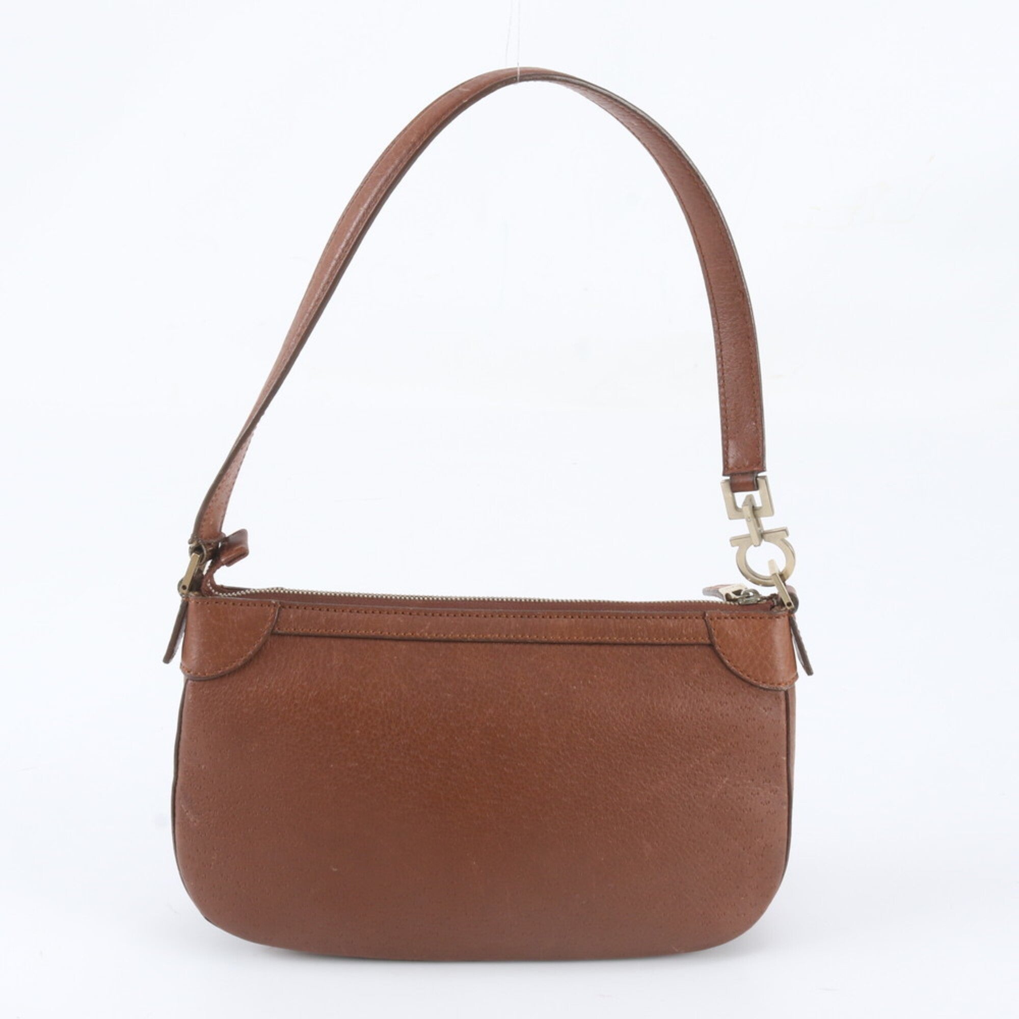 Salvatore Ferragamo Brown Leather Handbag Pouch (Pre-Owned)