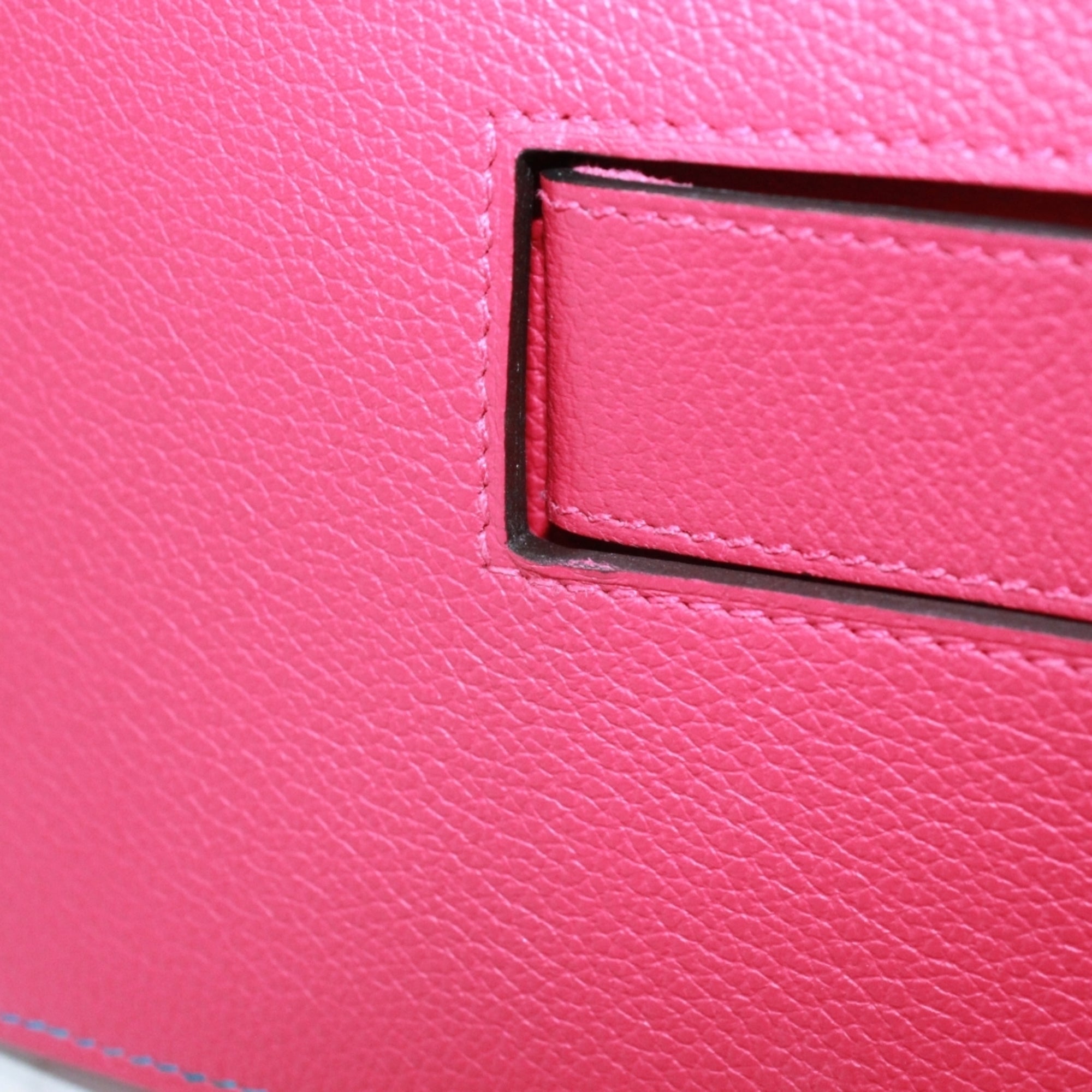 Hermes Blue Brown Pink Togo Leather Shoulder Bag (Pre-Owned)