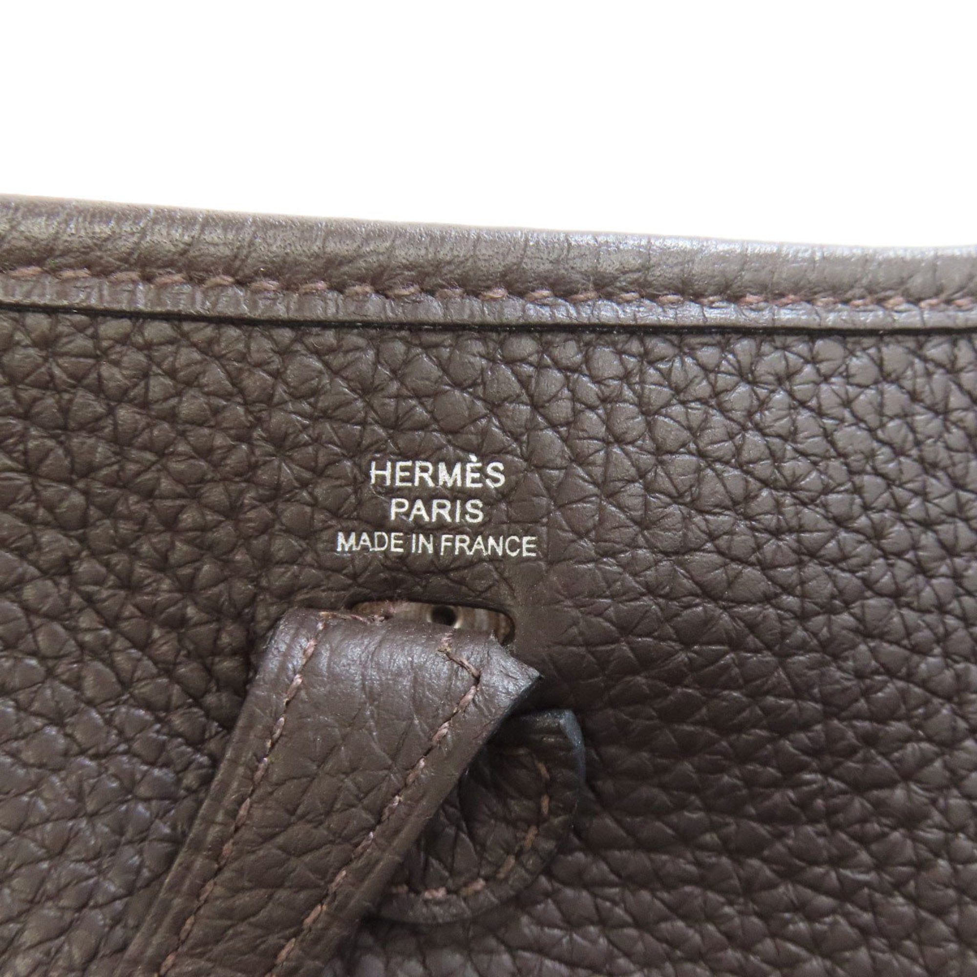 Hermes Dark Brown Taurillon Clemence Leather Shoulder Bag (Pre-Owned)