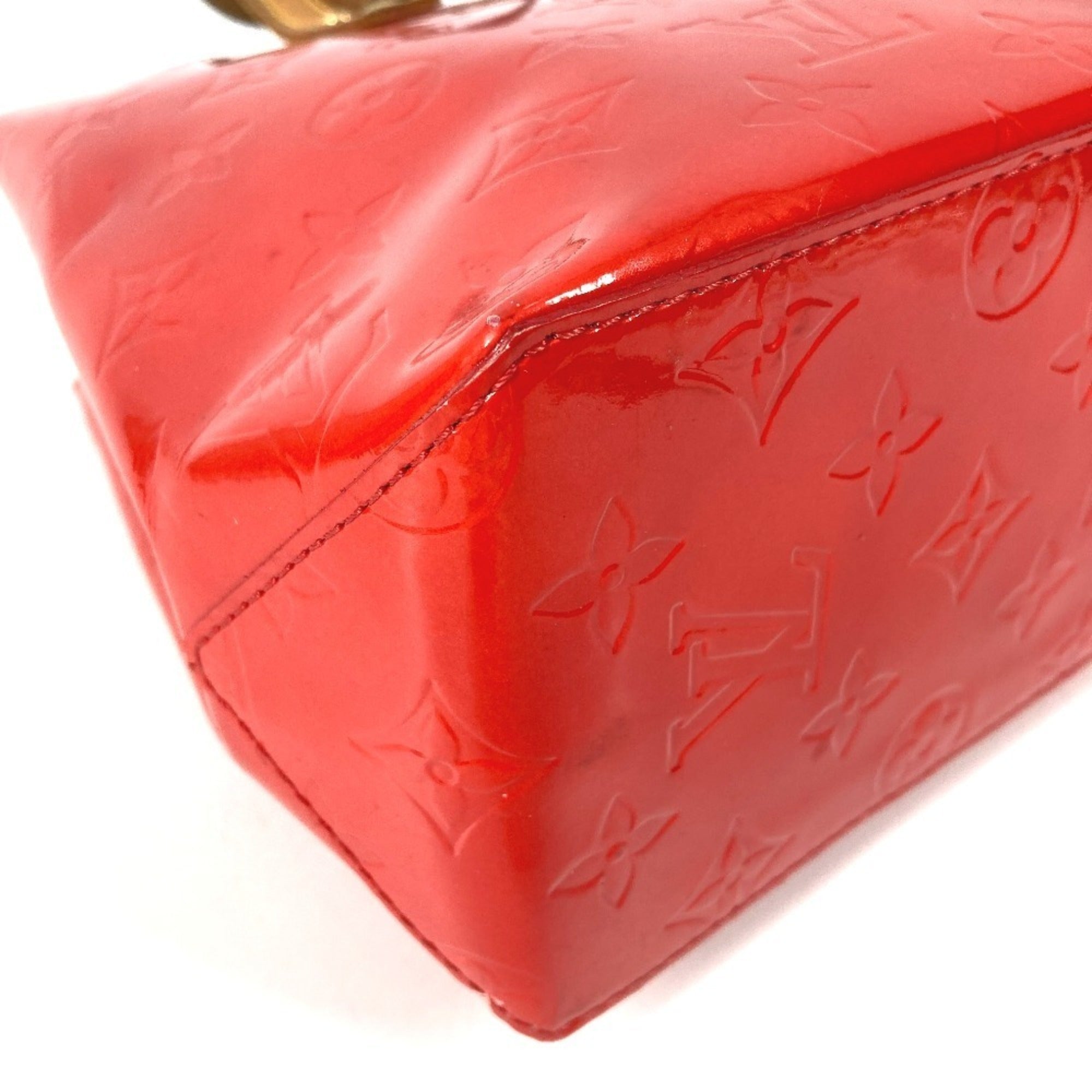 Louis Vuitton Red Color Monogram Vernis Handbag Tote Bag (Pre-Owned)
