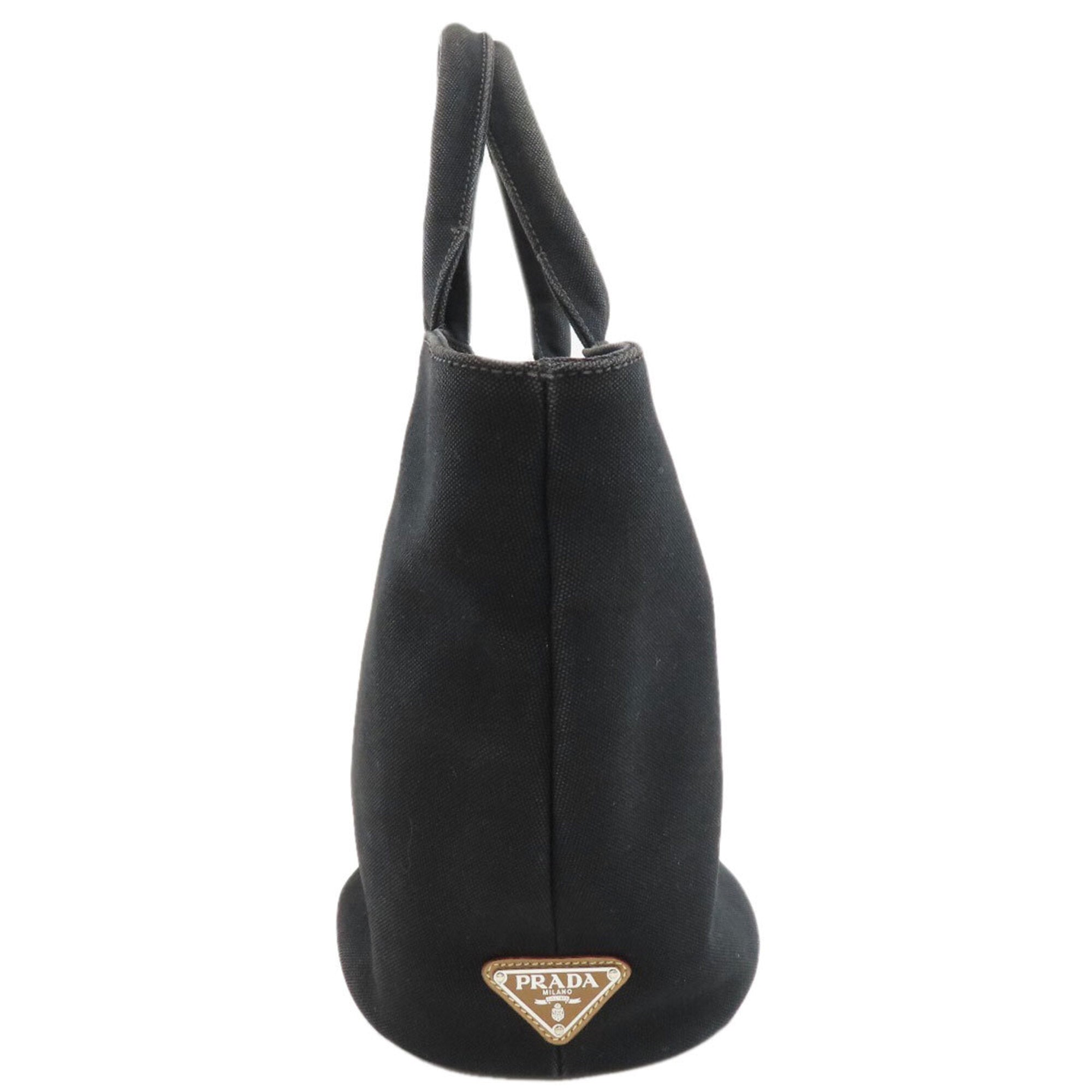 Prada Canapa Black Canvas Handbag (Pre-Owned)