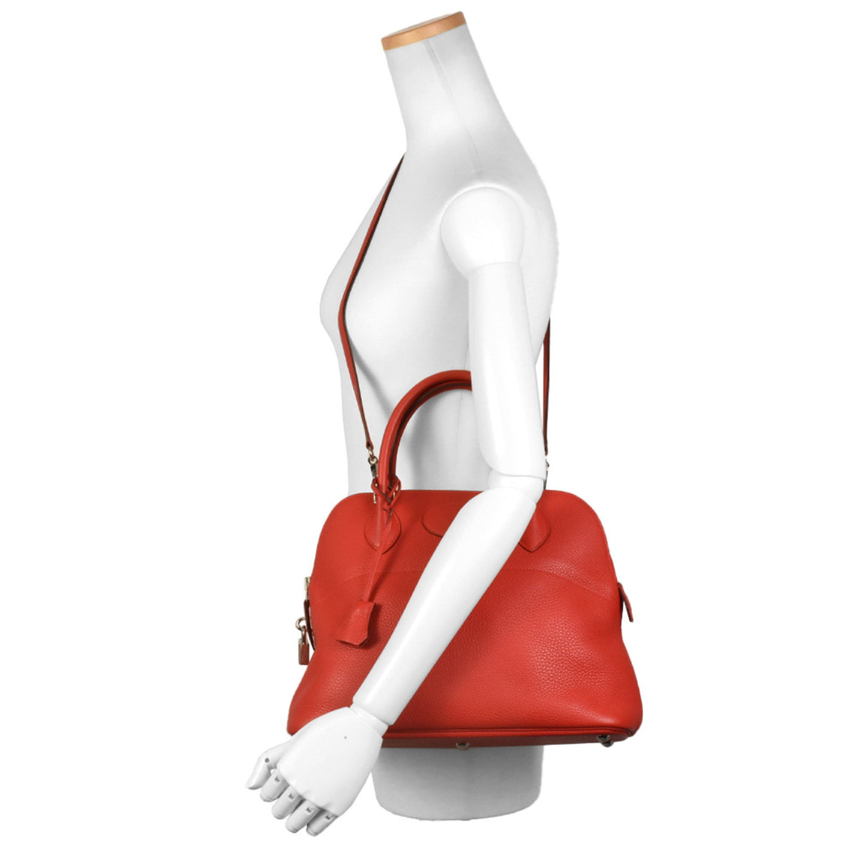 Hermes Bolide Red Color Taurillon Clemence Leather Handbag (Pre-Owned)