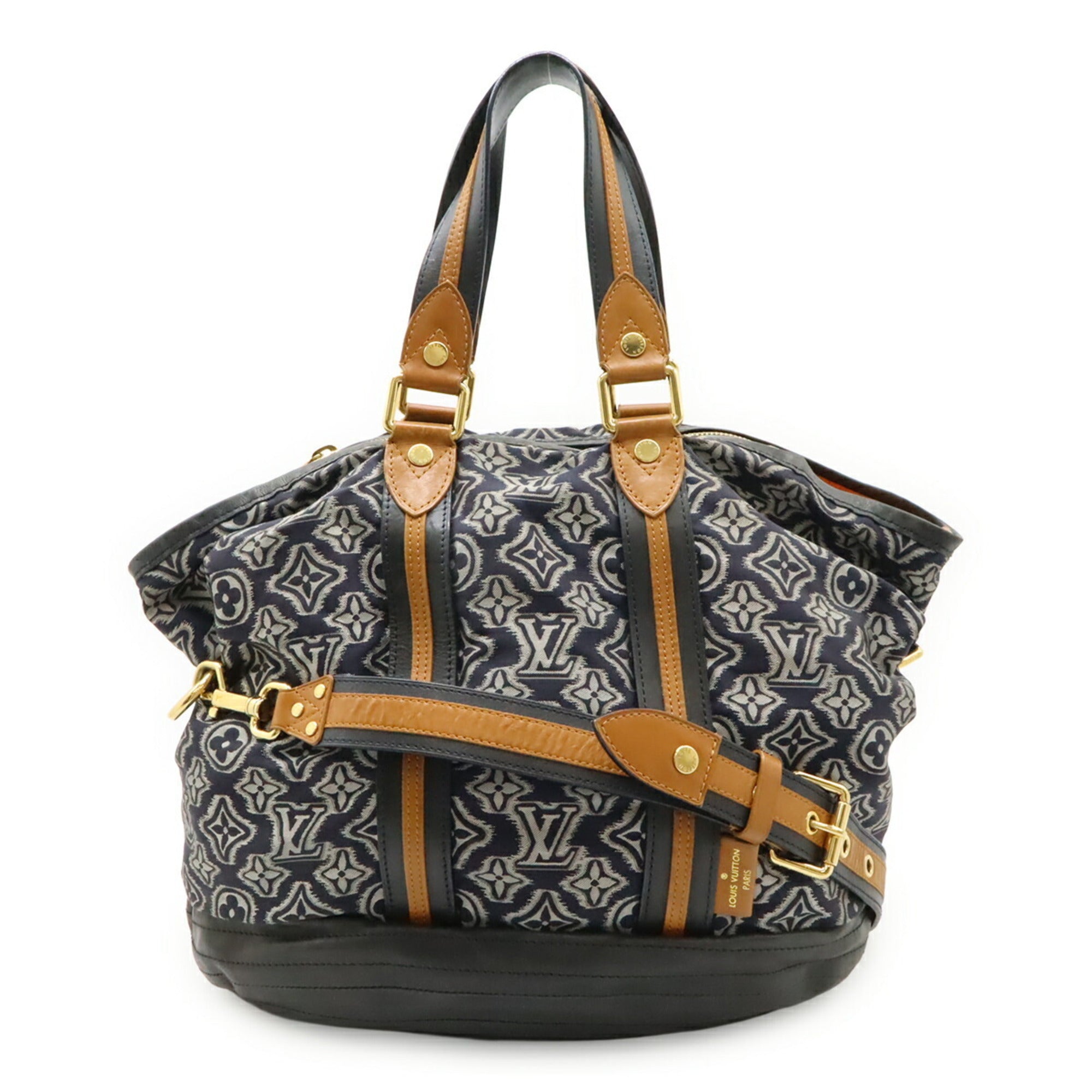 Louis Vuitton Nylon Leather Shoulder Bag Tote Bag (Pre-Owned)