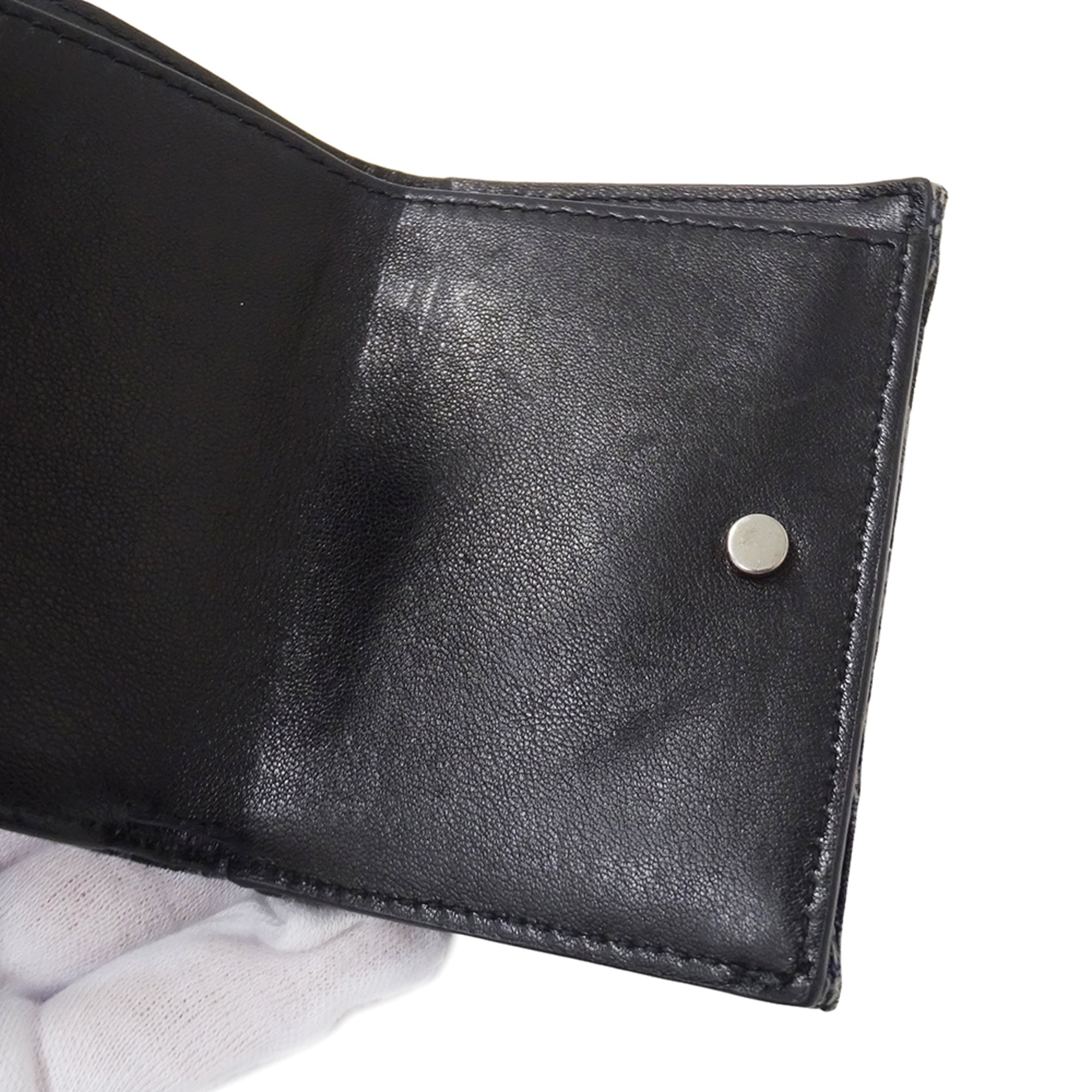 Christian Dior Navy Jacquard Wallet (Tri-Fold) (Pre-Owned)