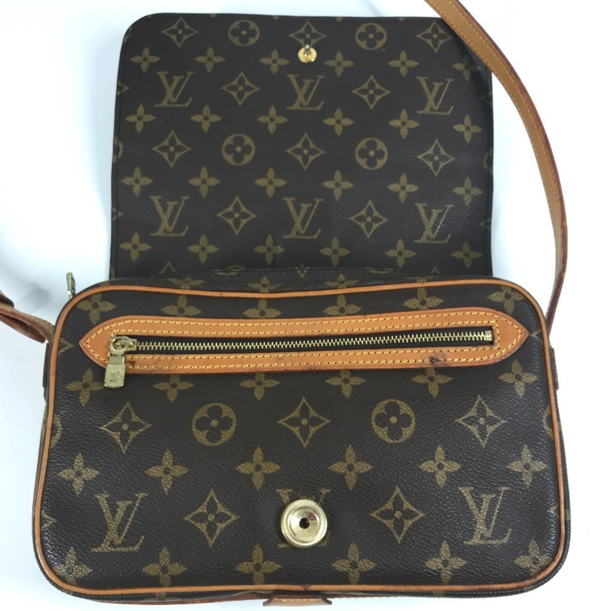 Louis Vuitton Brown Monogram Canvas Pochette Shoulder Bag (Pre-Owned)