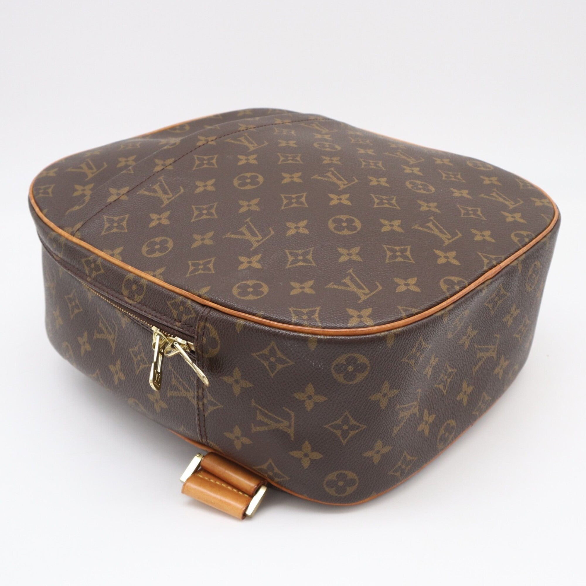 Louis Vuitton Beige Brown Coated Canvas Leather Shoulder Bag (Pre-Owned)