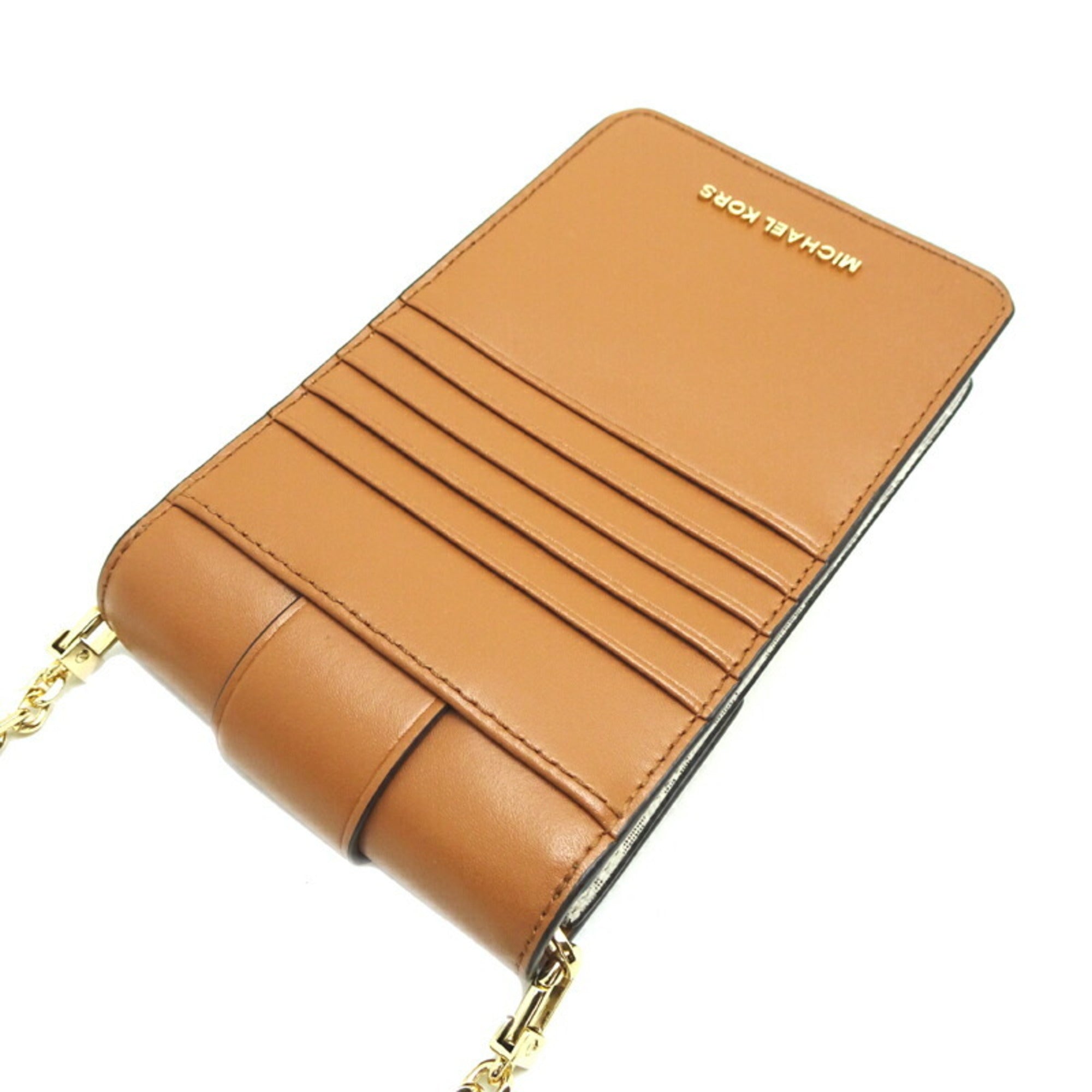 Michael Kors Brown White Pvc Leather Shoulder Bag (Pre-Owned)