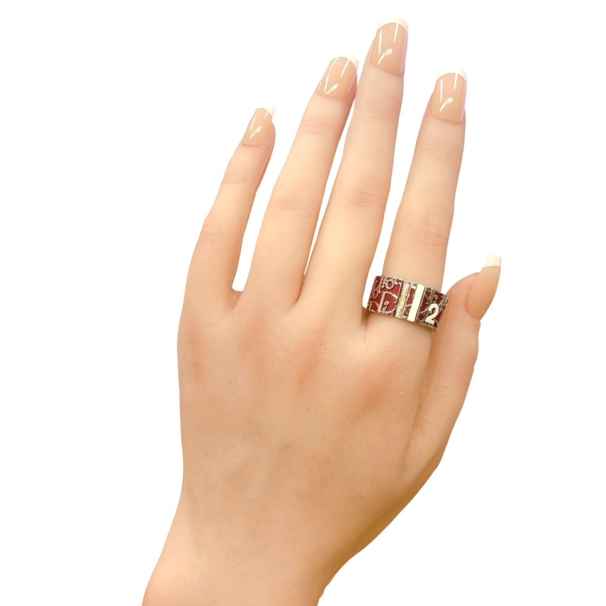 Christian Dior Red Color Band Ring (Pre-Owned)