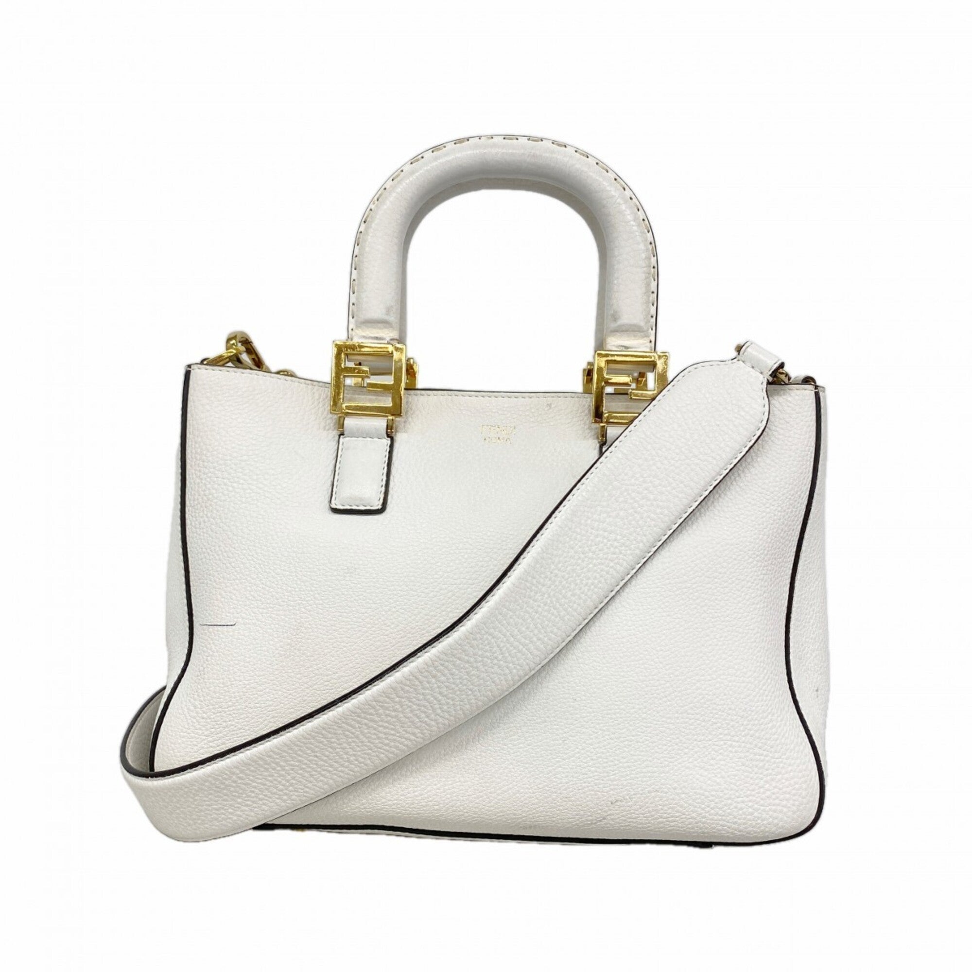 Fendi White Leather Handbag (Pre-Owned)
