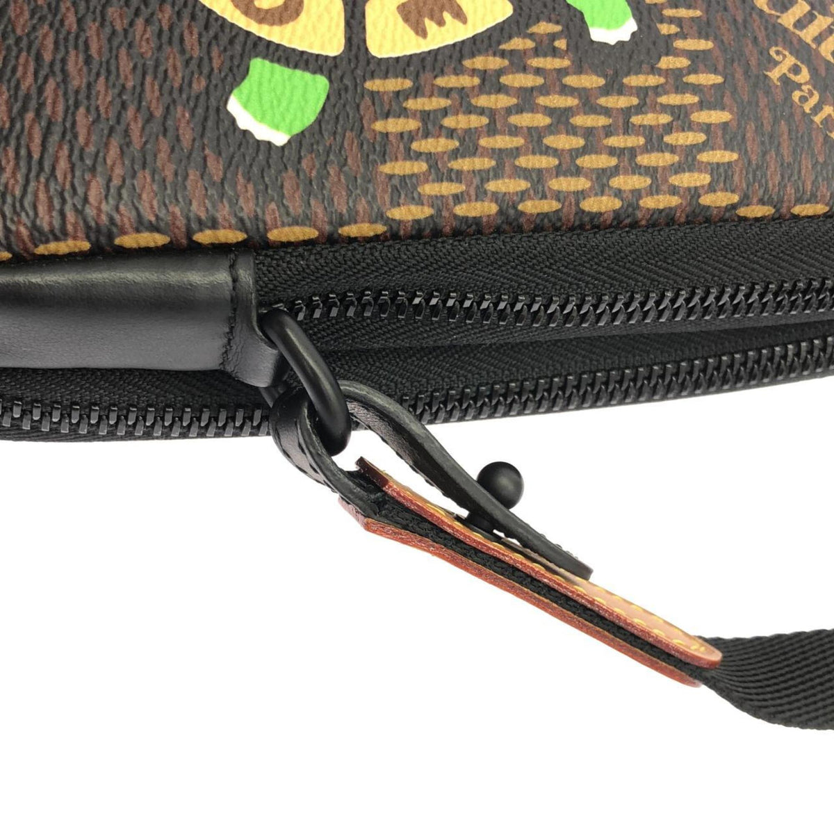 Louis Vuitton Black Damier Canvas Ebene Coated Canvas Handbag Pouch Shoulder Bag (Pre-Owned)
