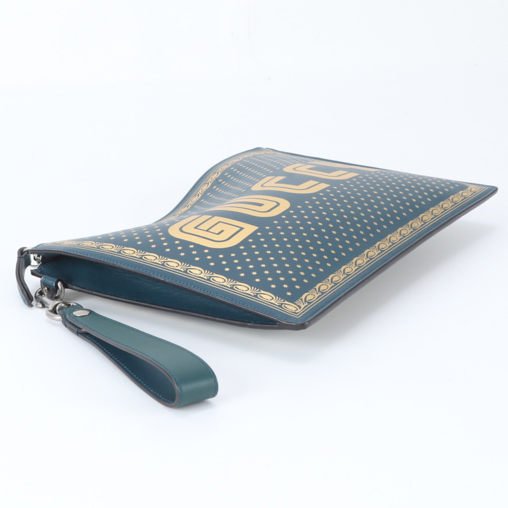 Gucci Green Leather Clutch Bag (Pre-Owned)