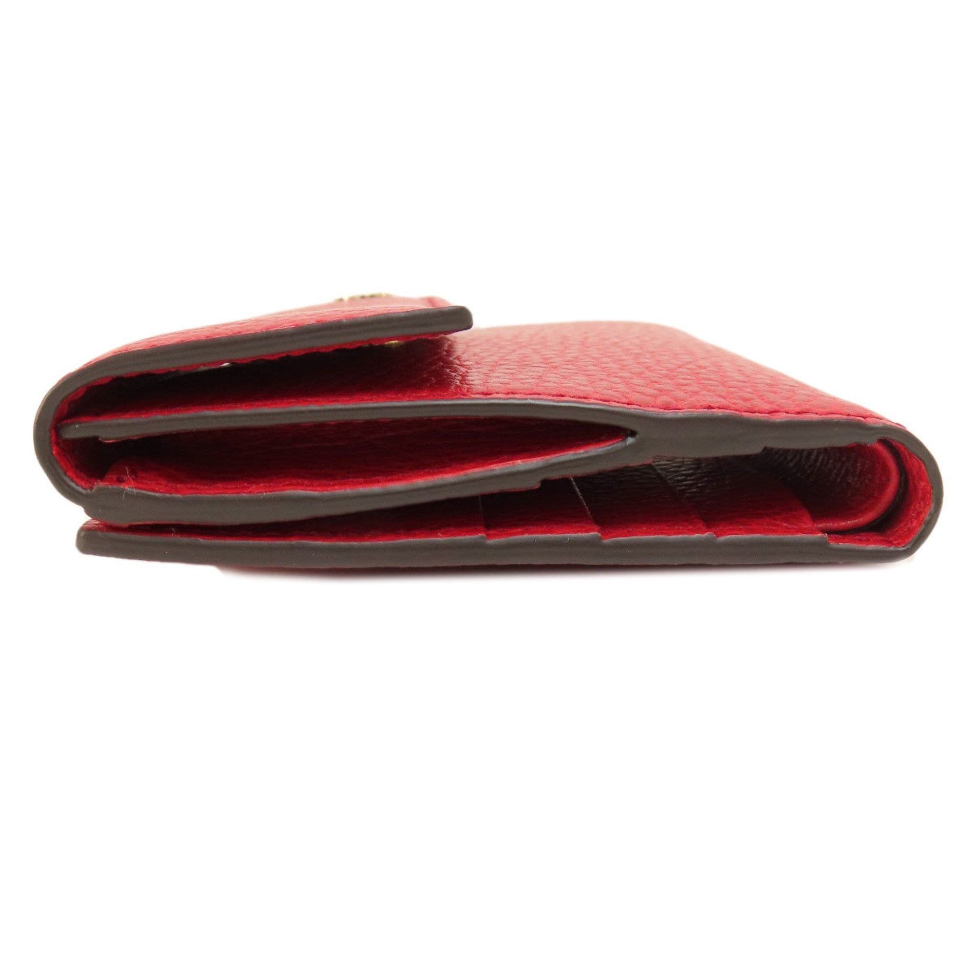 Gucci Red Color Leather Wallet (Bi-Fold) (Pre-Owned)