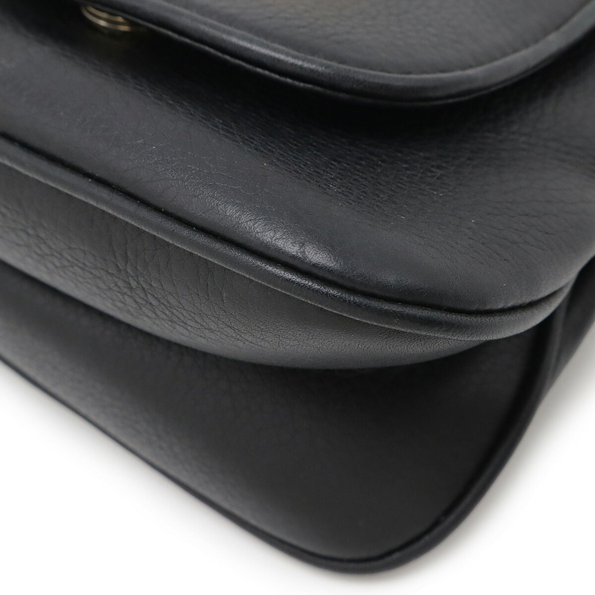 Gucci Black Leather Pochette Shoulder Bag (Pre-Owned)