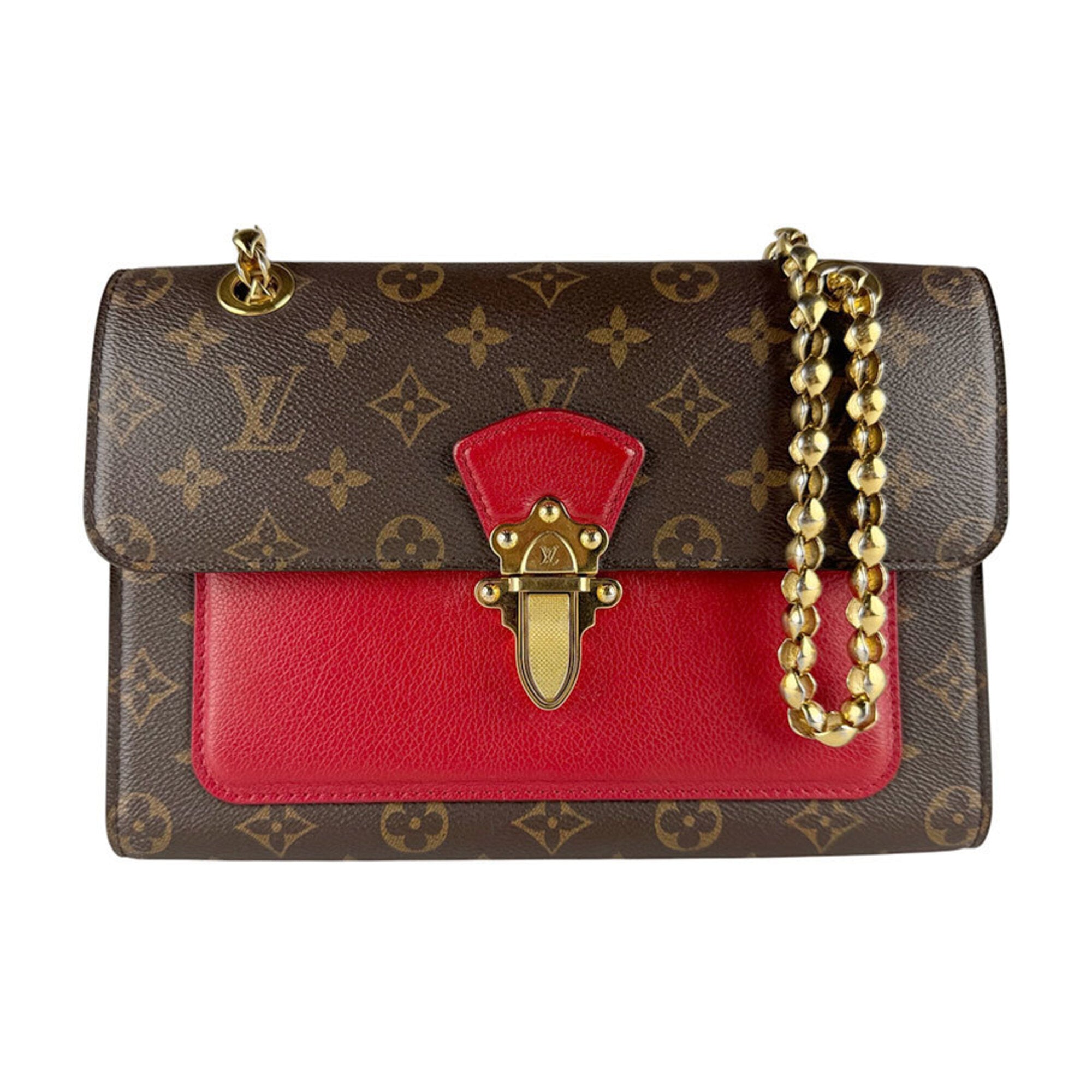 Louis Vuitton Brown Monogram Red Color Monogram Shoulder Bag (Pre-Owned)