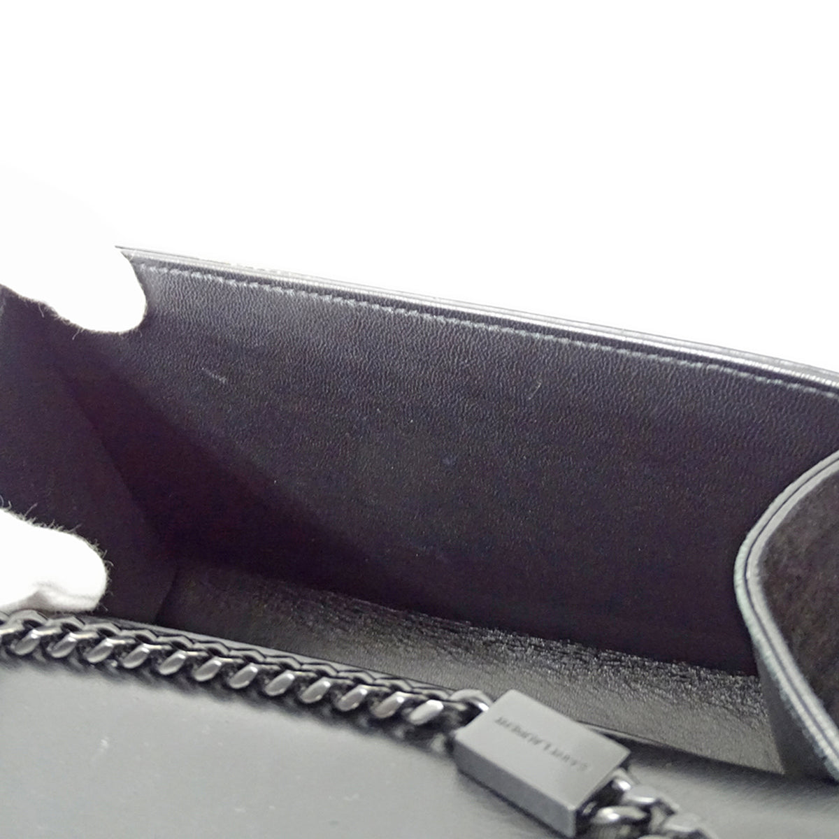 Saint Laurent Black Suede Rhinestone Handbag Shoulder Bag (Pre-Owned)