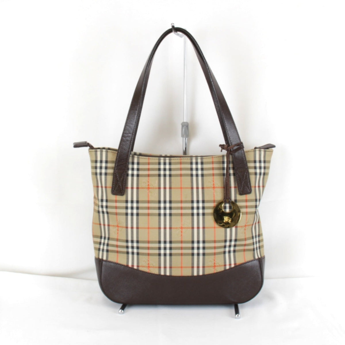 Burberry Beige Canvas Leather Tote Bag (Pre-Owned)