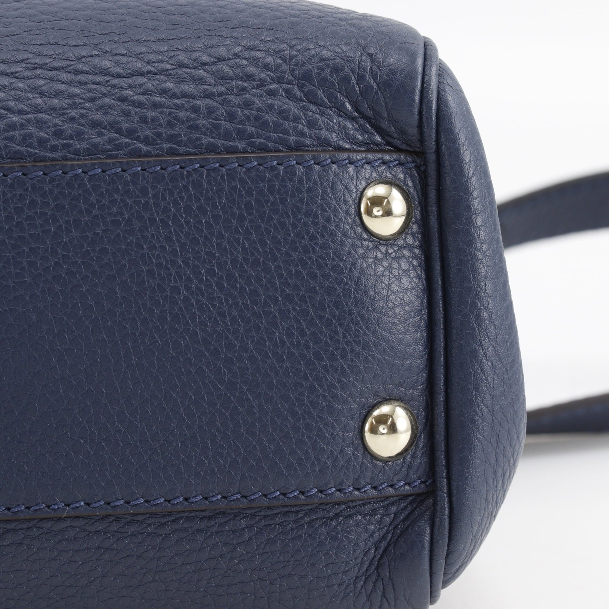 Gucci Navy Leather Handbag Tote Bag (Pre-Owned)