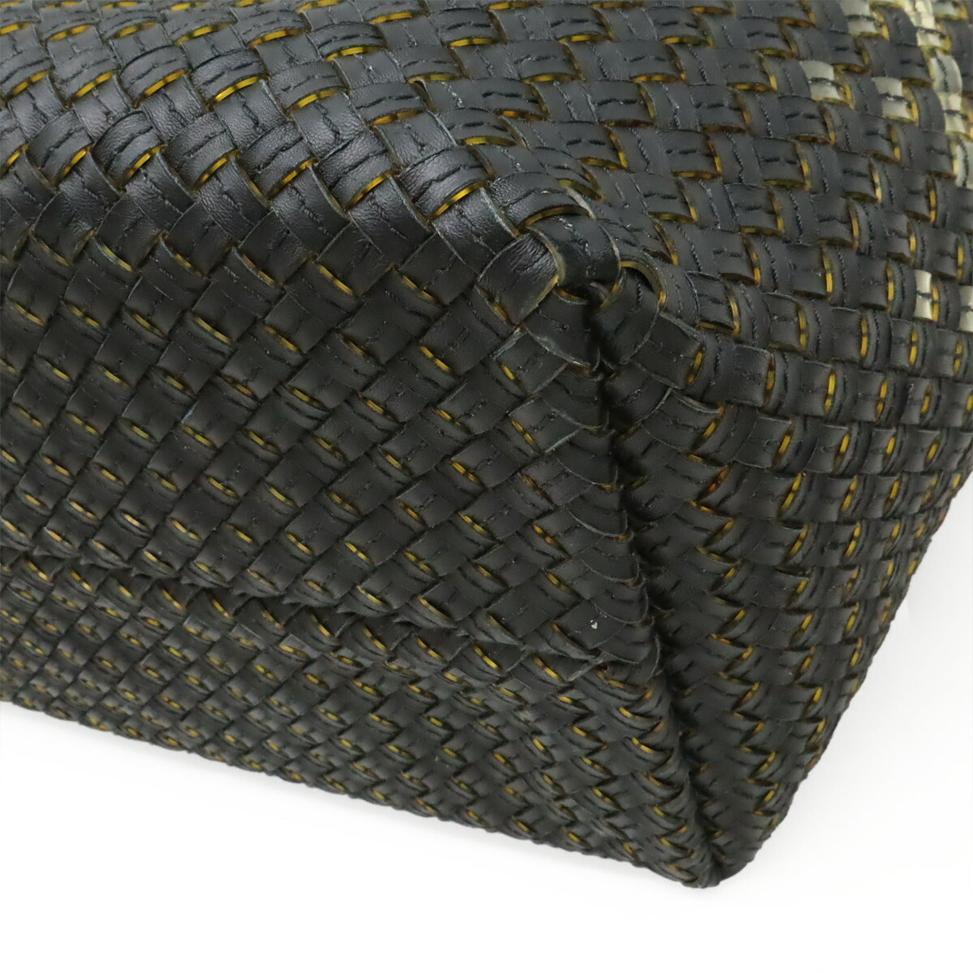 Bottega Veneta Clear Black Pvc Leather Pouch Tote Bag (Pre-Owned)