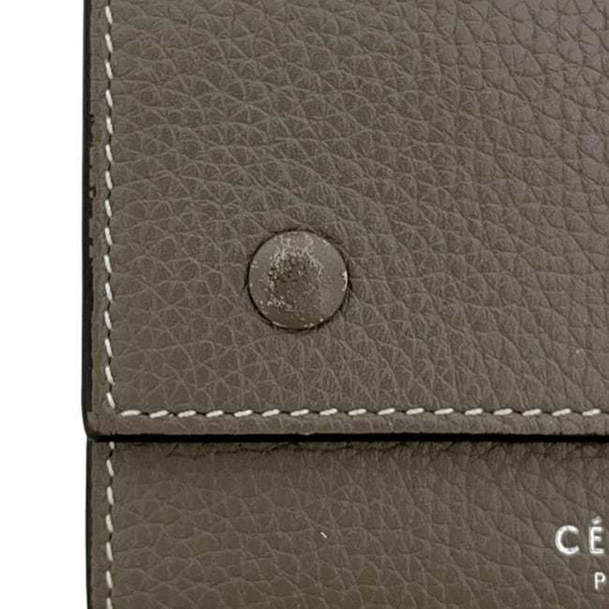 Celine Gray Yellow Leather Wallet (Tri-Fold) (Pre-Owned)