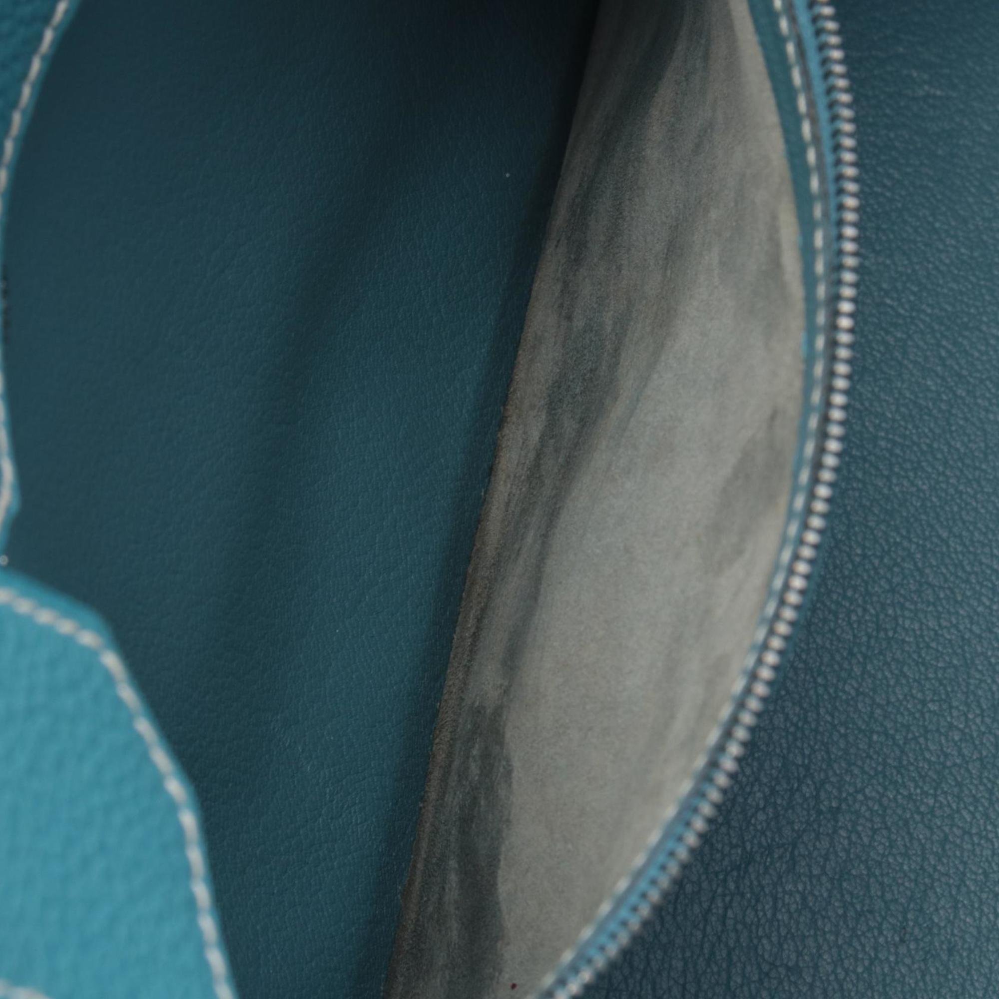 Hermes Blue Leather Handbag (Pre-Owned)