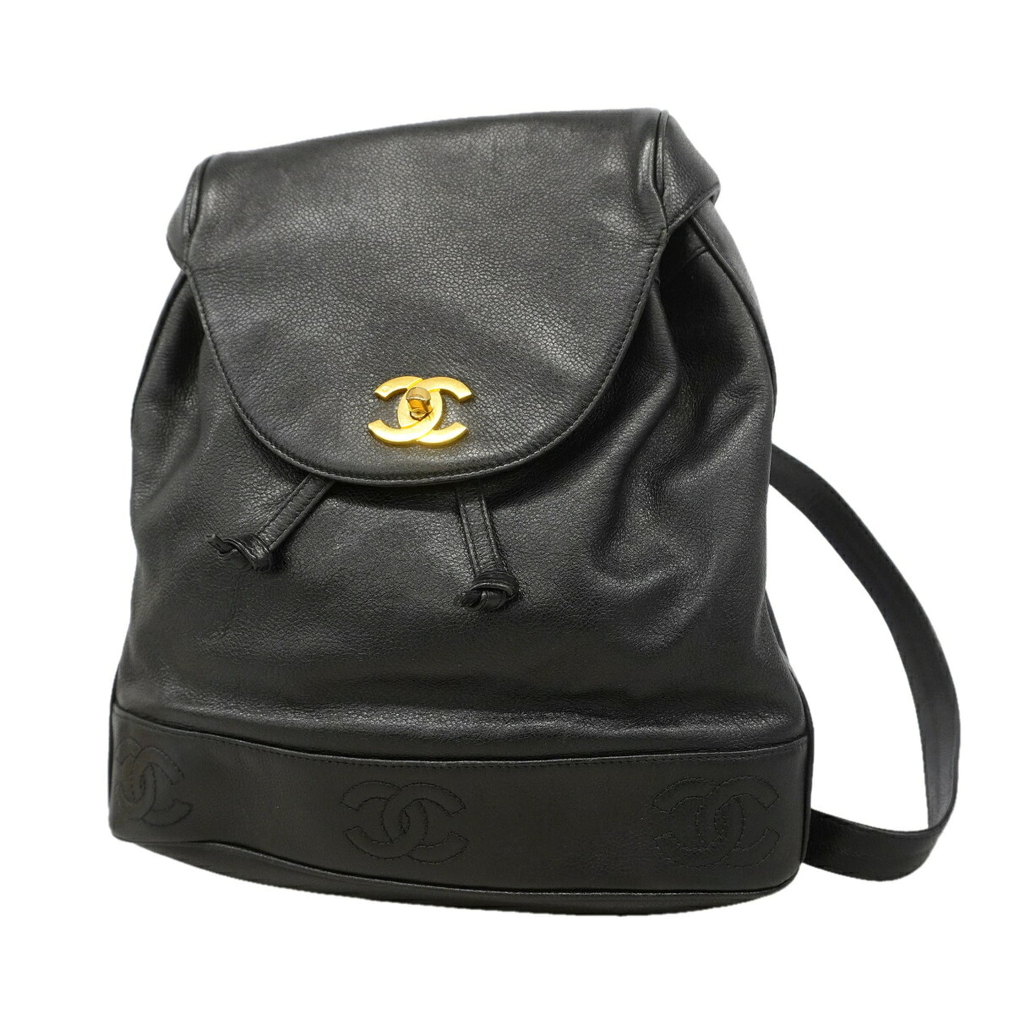 Chanel Black Grained Calfskin Backpack (Pre-Owned)