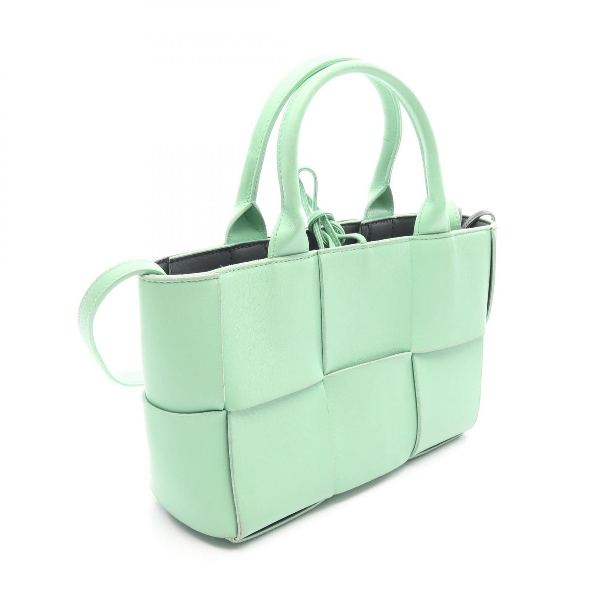 Bottega Veneta Green Leather Handbag Pouch Tote Bag (Pre-Owned)
